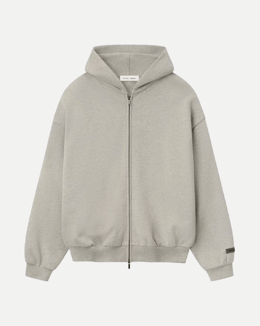 FOG ESSENTIALS FW25 EMBOSSED ZIP HOODIE WARM HEATHER