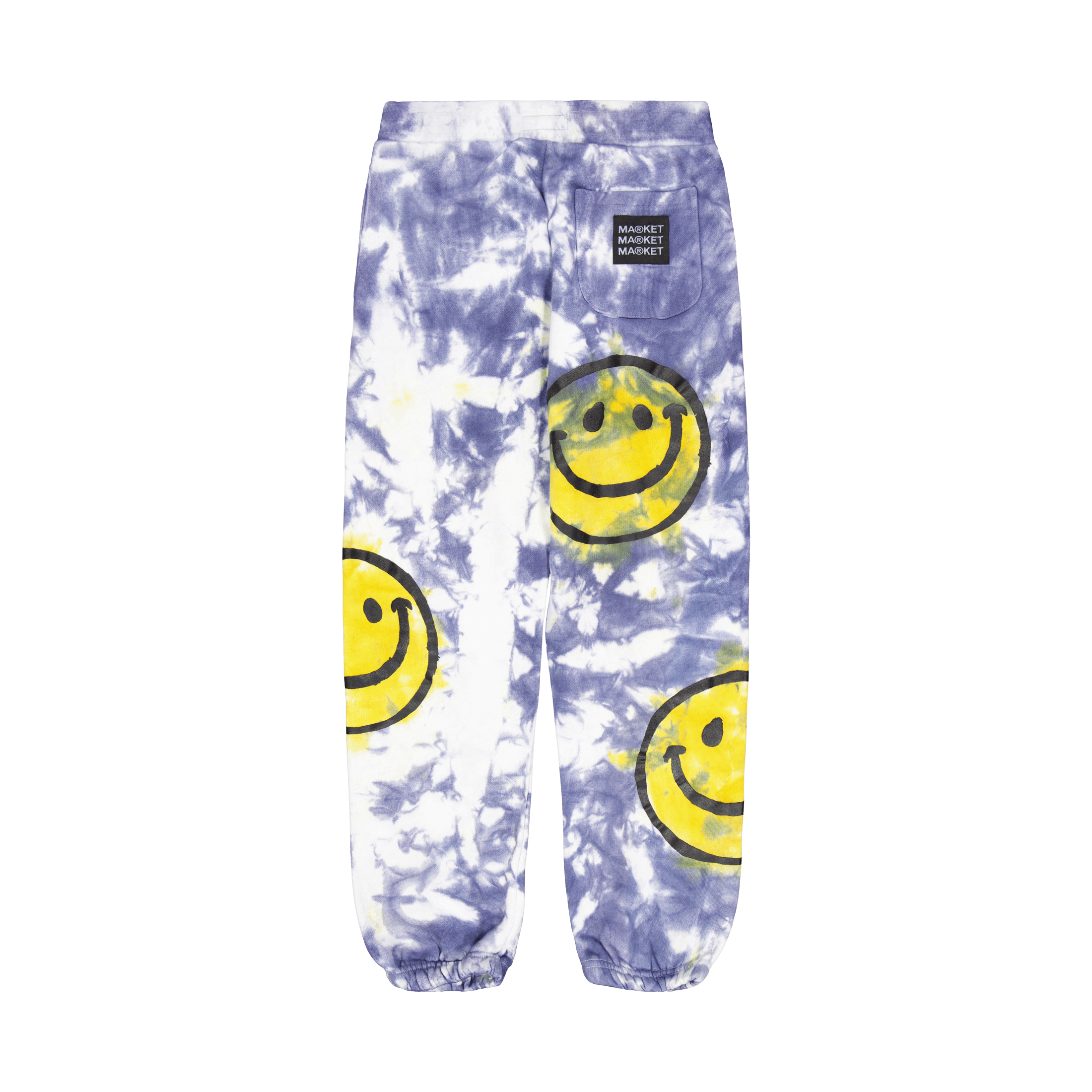 Market Smiley Sun Dye Sweatpant Yellow Blue Tie - dye