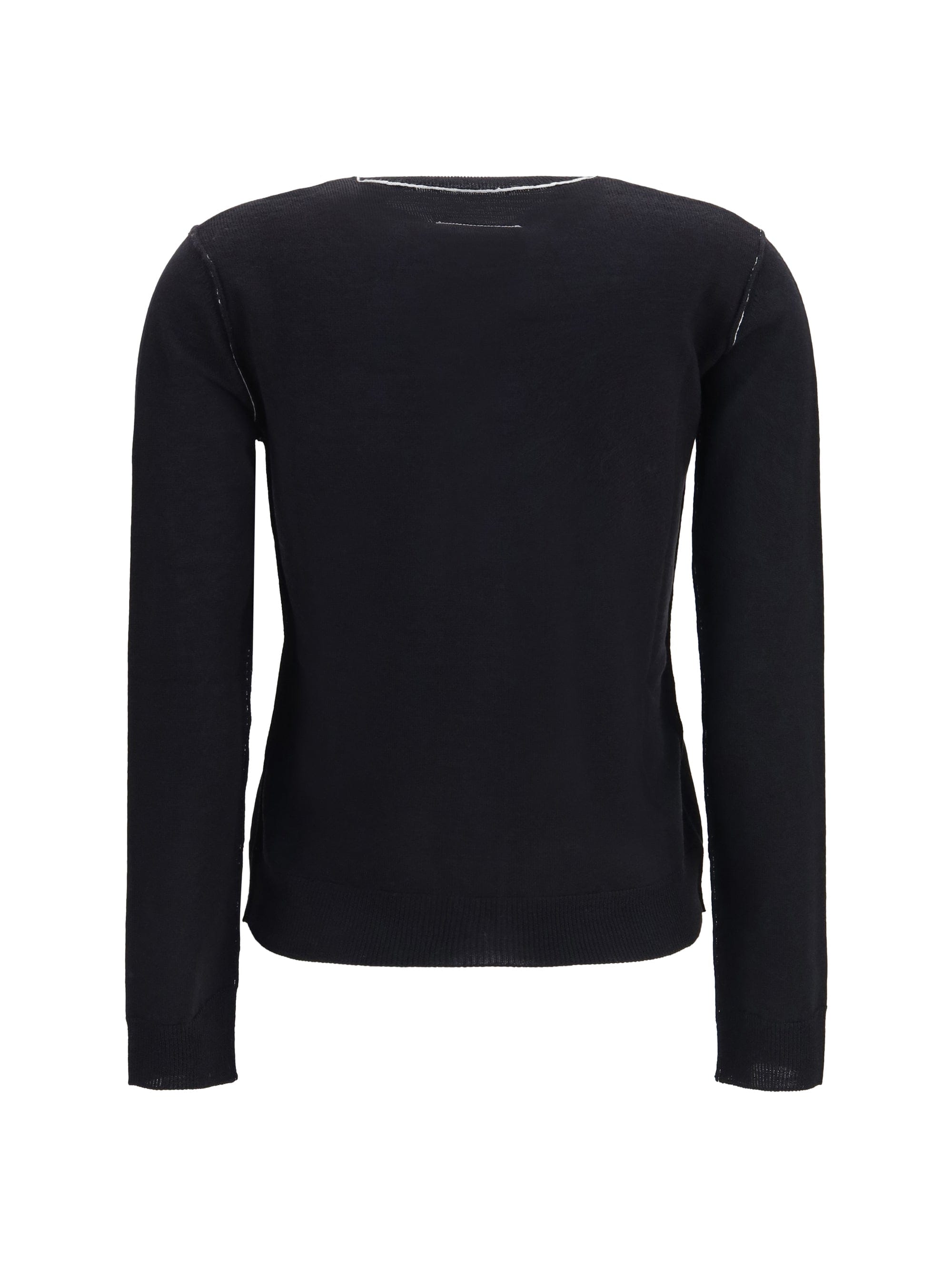 MM6 Maison Margiela Wool Blend Button Cardigan — Black