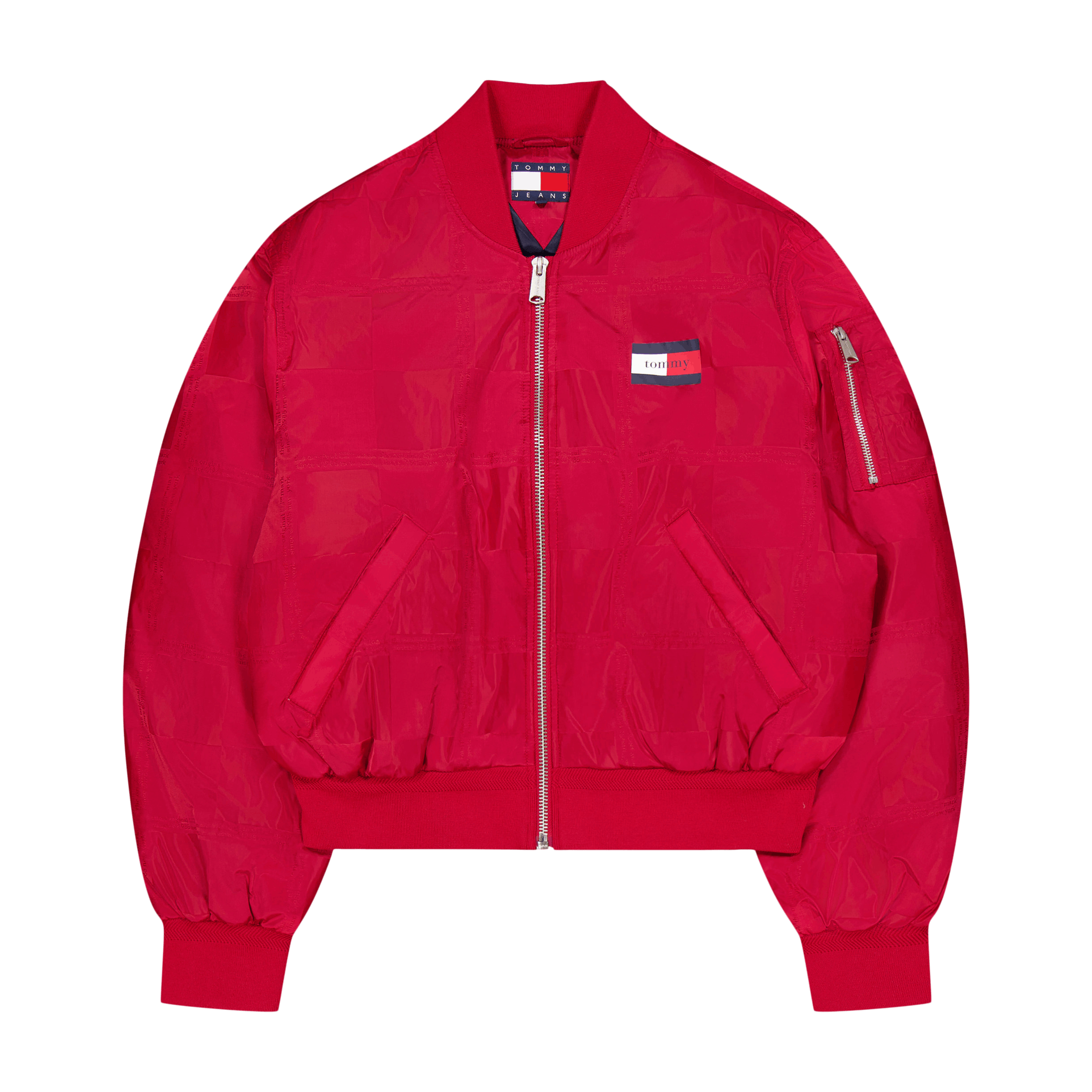 Tommy Jeans Tjcu Jacquard Boxy Bomber Jack Medium Red