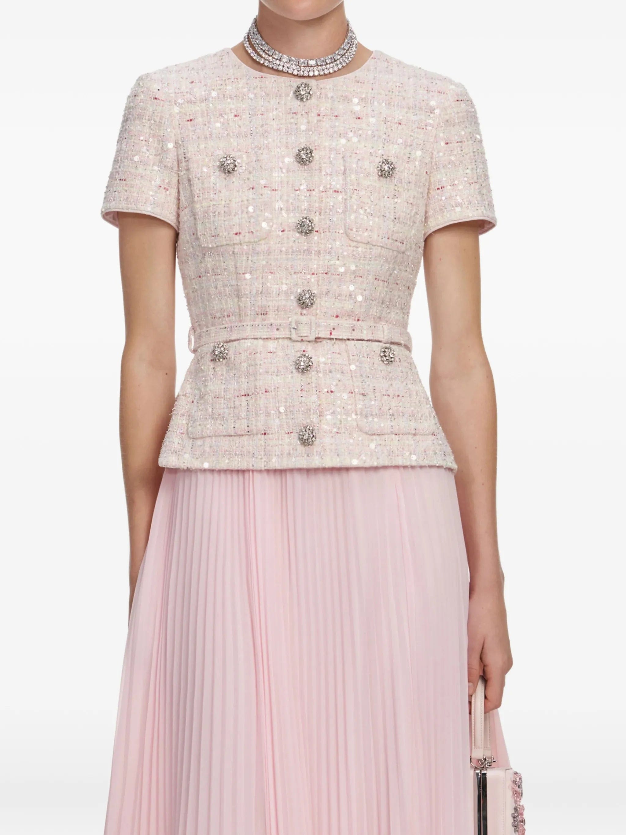 Self-Portrait sequin belted mini dress