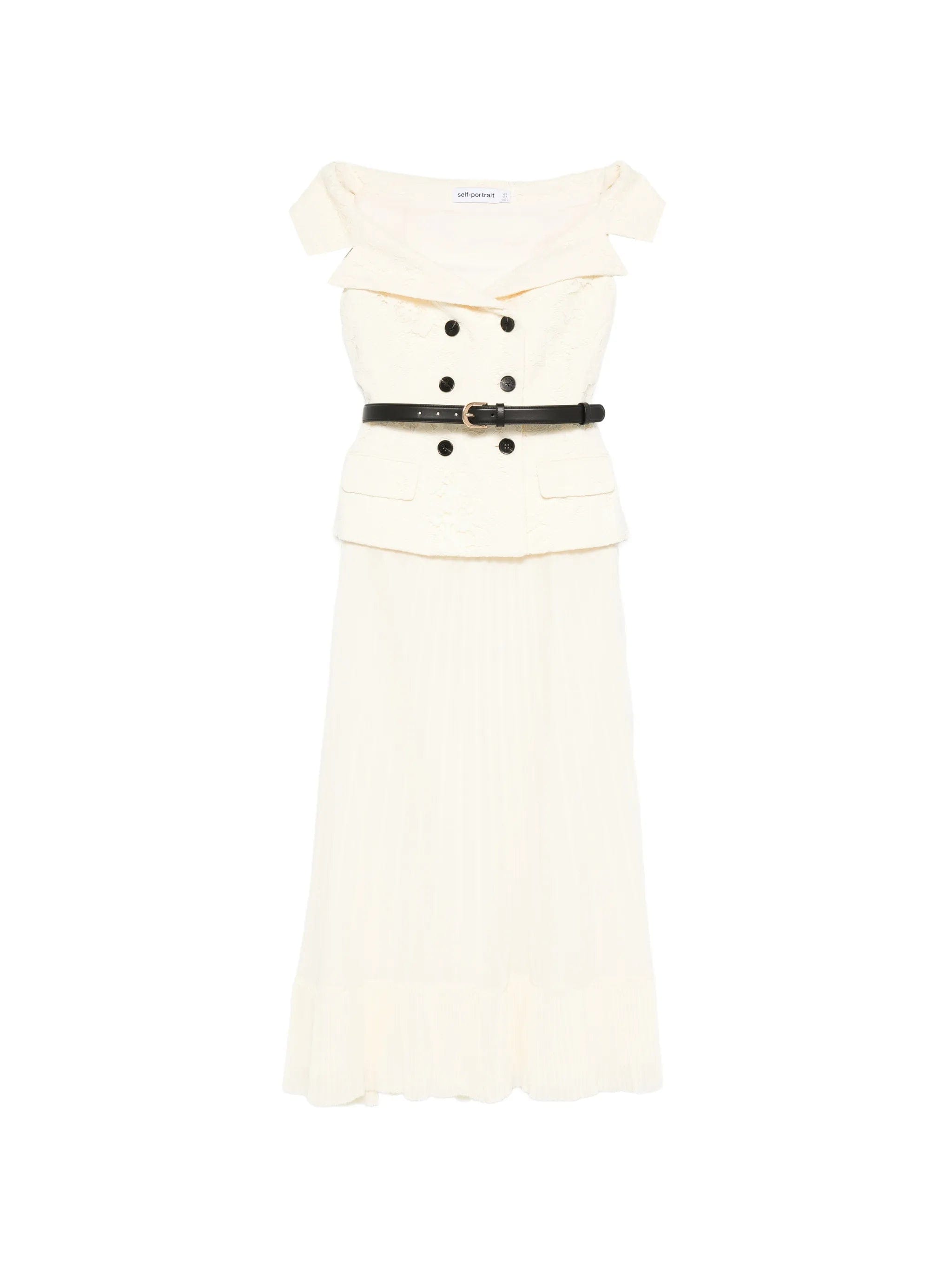 Self-Portrait lace chiffon midi dress