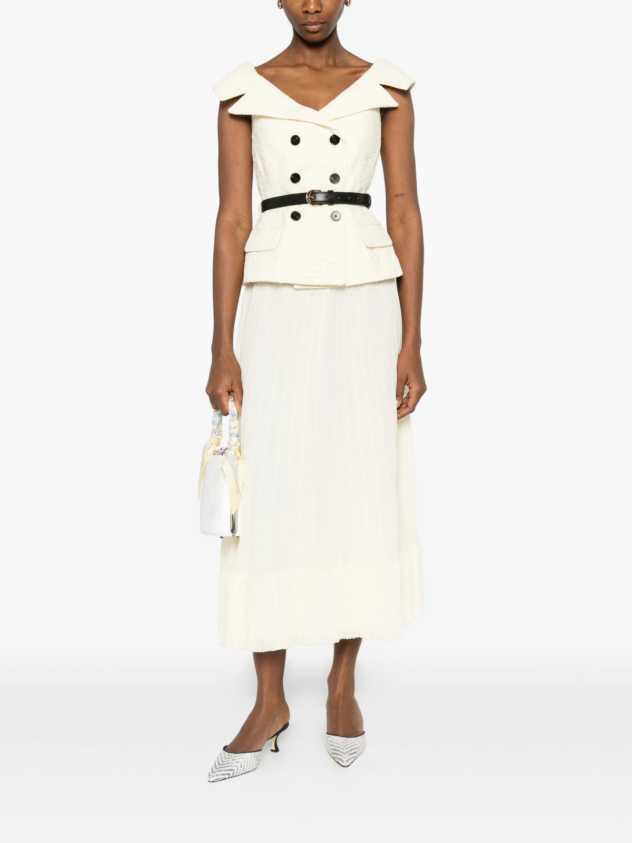 Self-Portrait lace chiffon midi dress