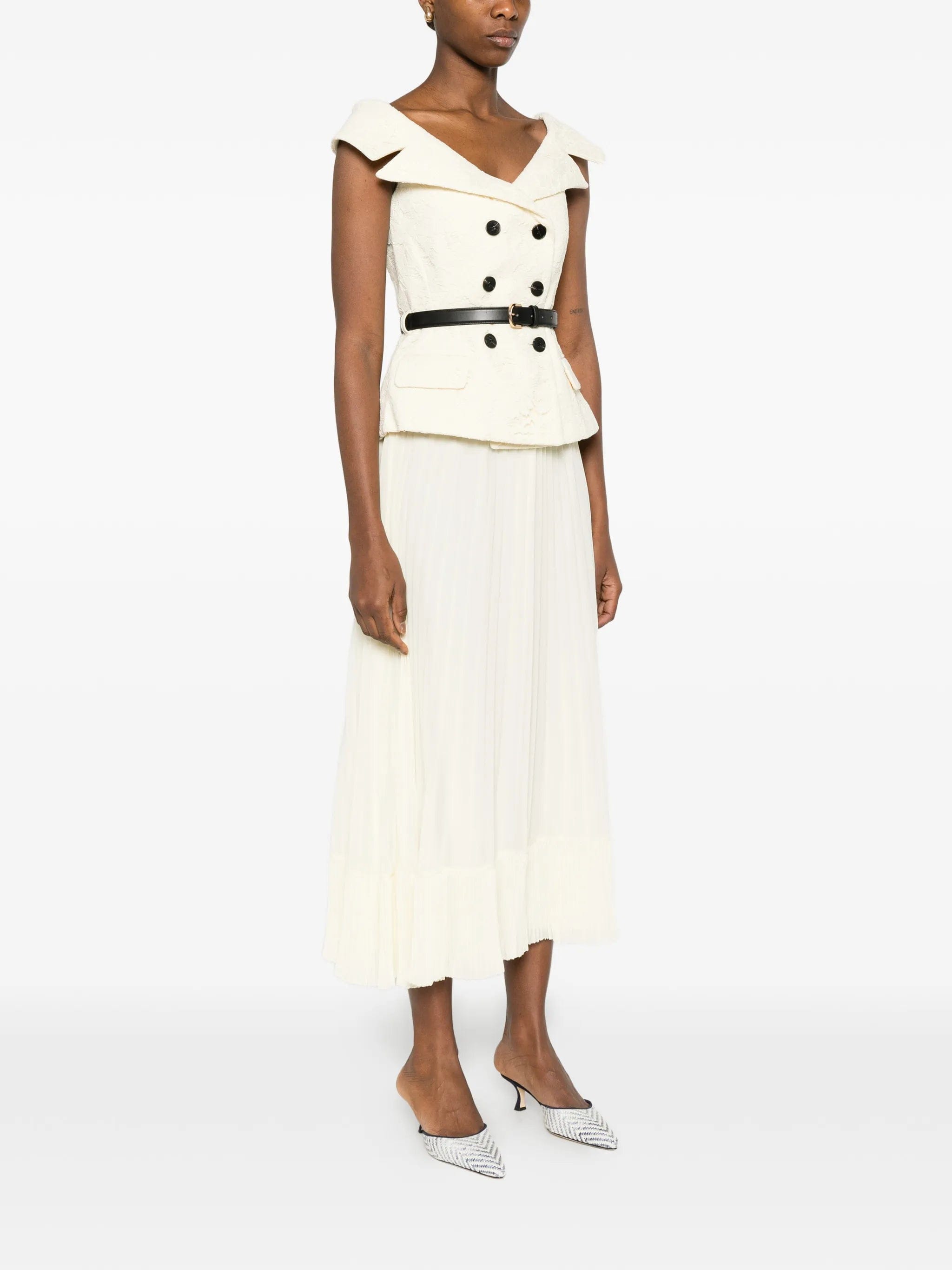 Self-Portrait lace chiffon midi dress