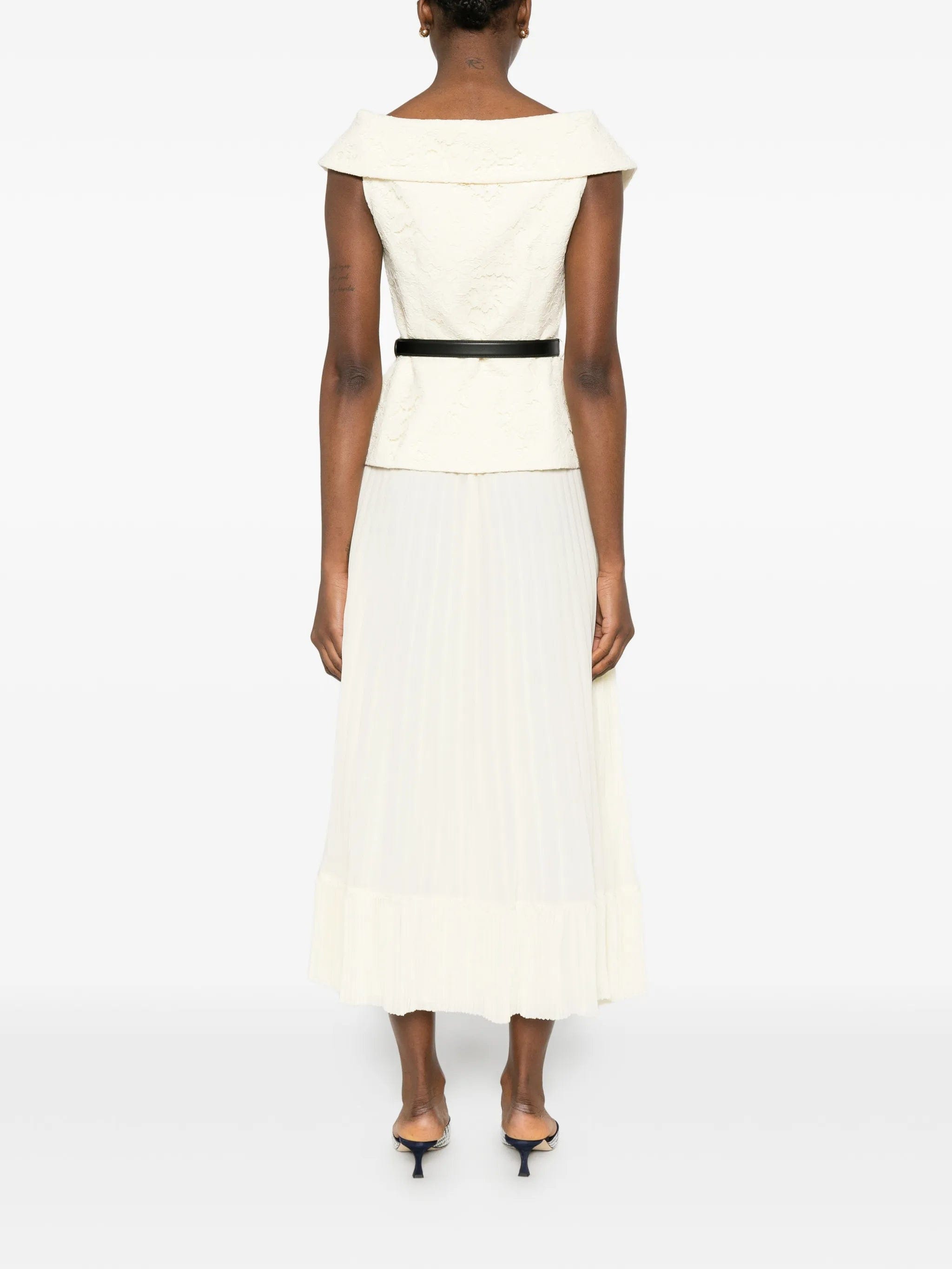 Self-Portrait lace chiffon midi dress
