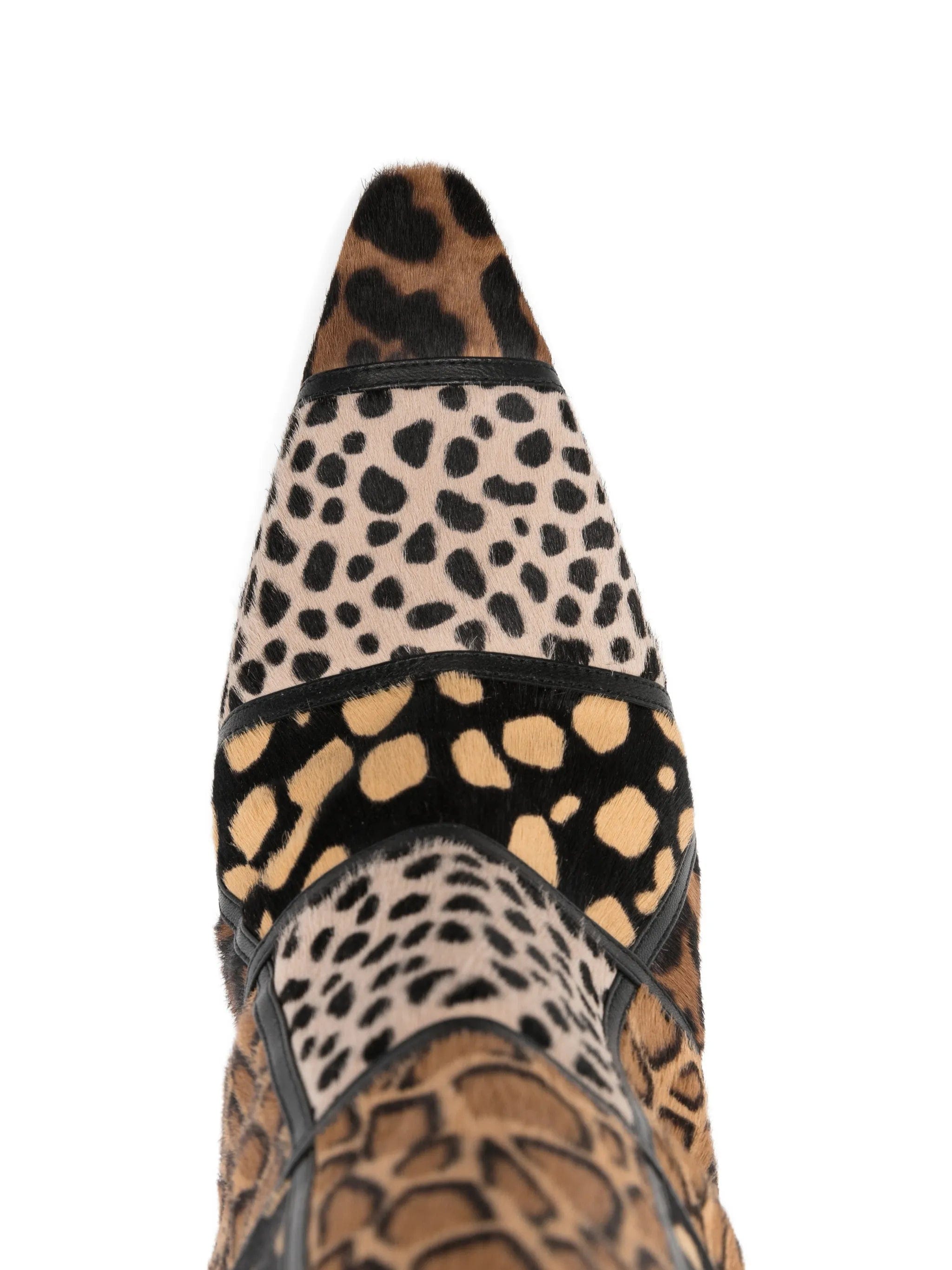 Manolo Blahnik Trulona patchwork stiletto ankle boots