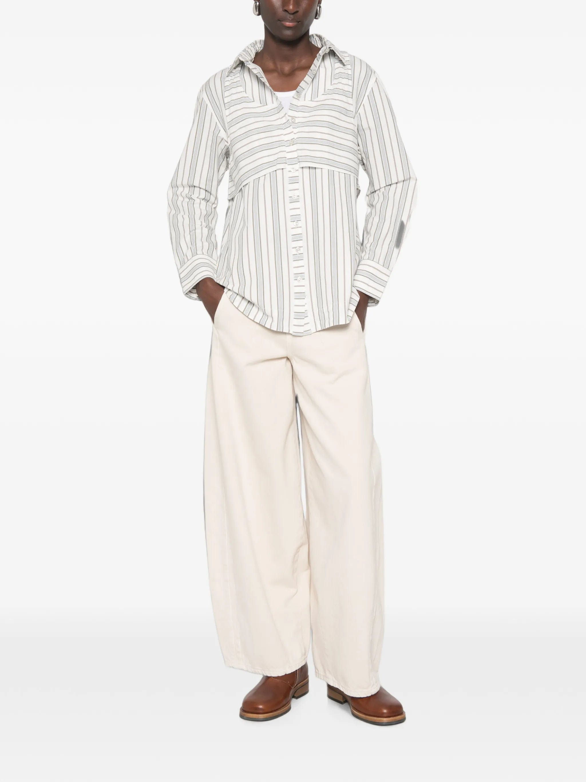 Damson Madder Valeria double - layer striped shirt
