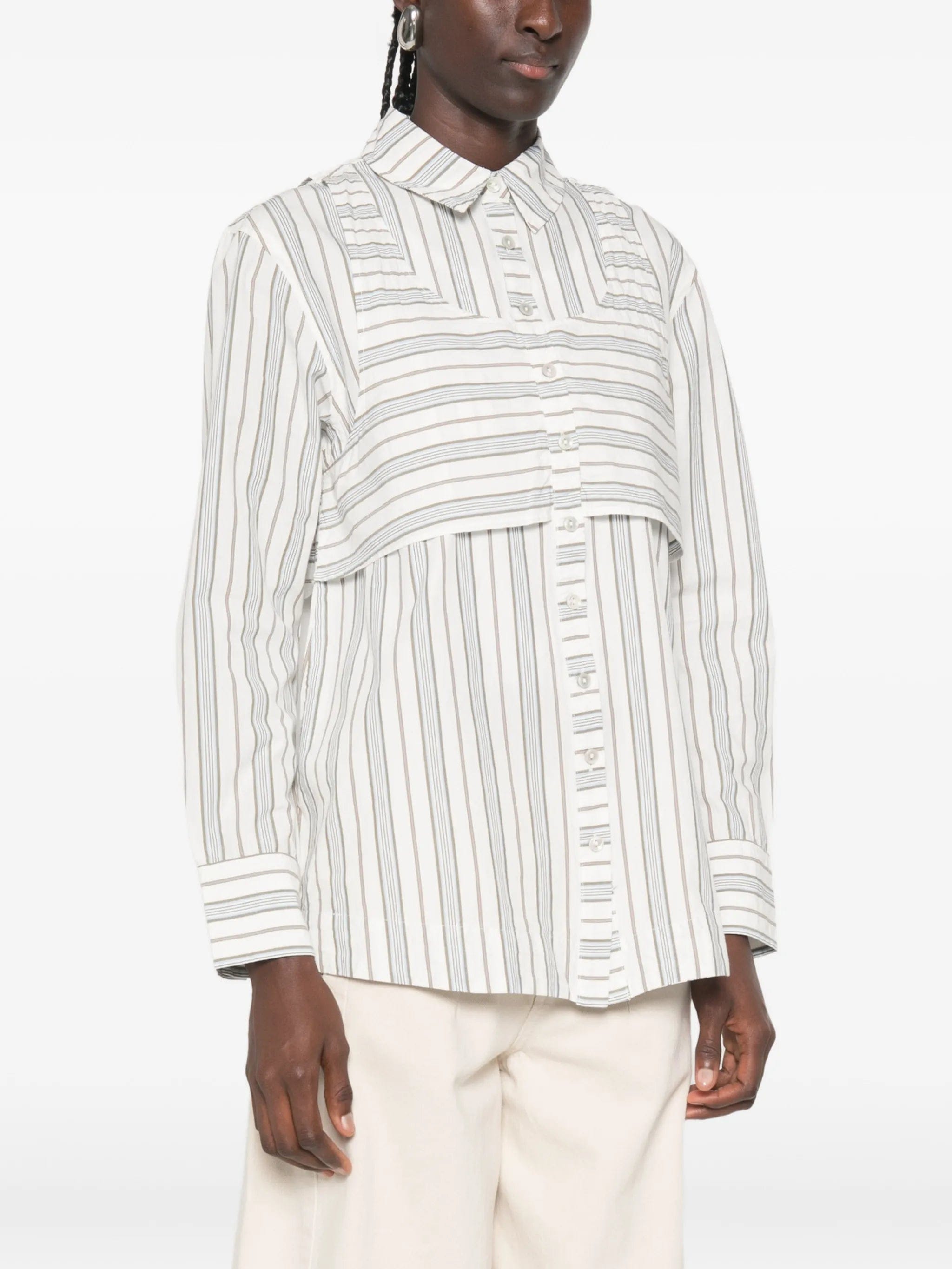 Damson Madder Valeria double - layer striped shirt