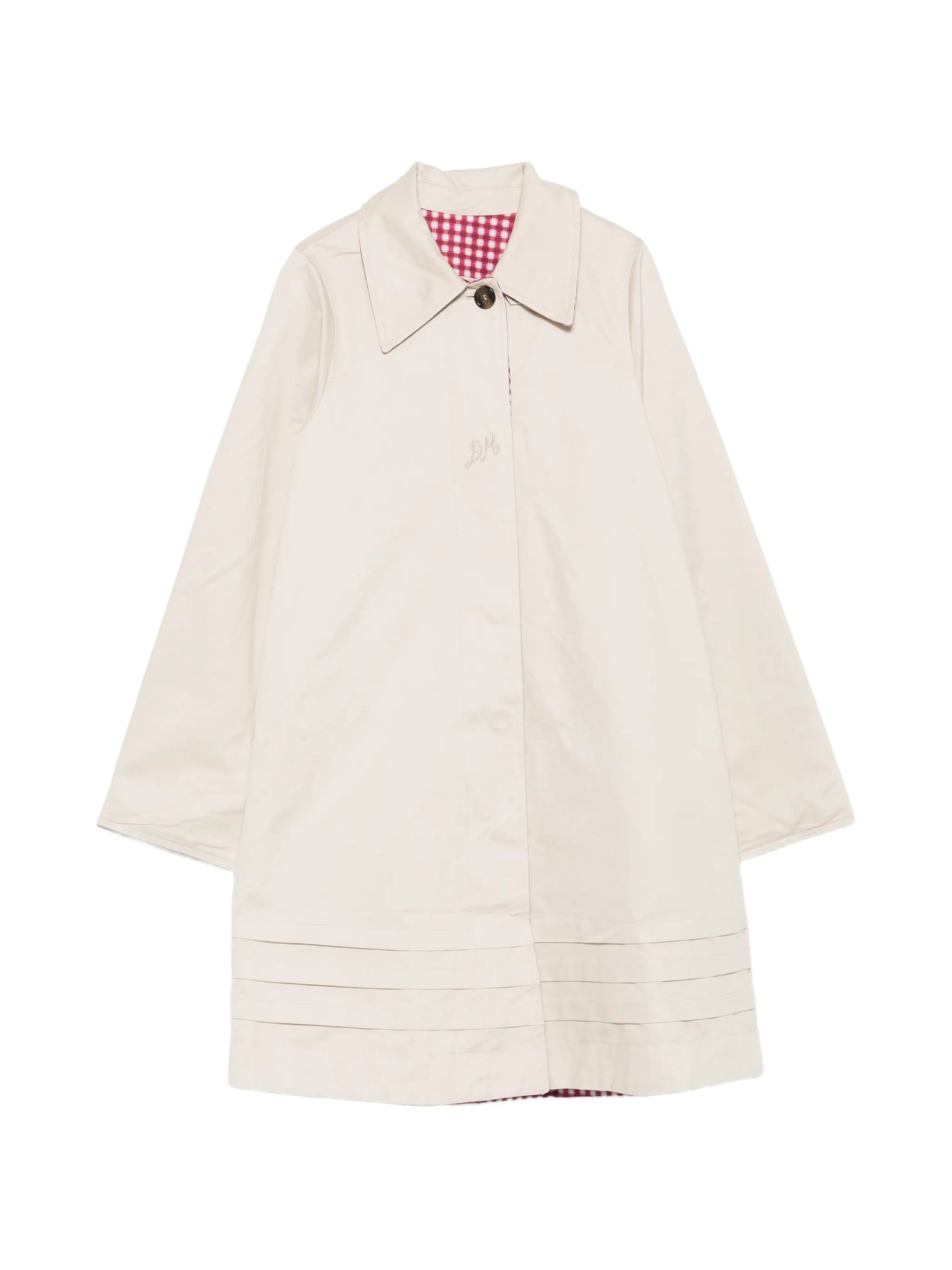 Damson Madder Mercedes bow - detail reversible trench coat