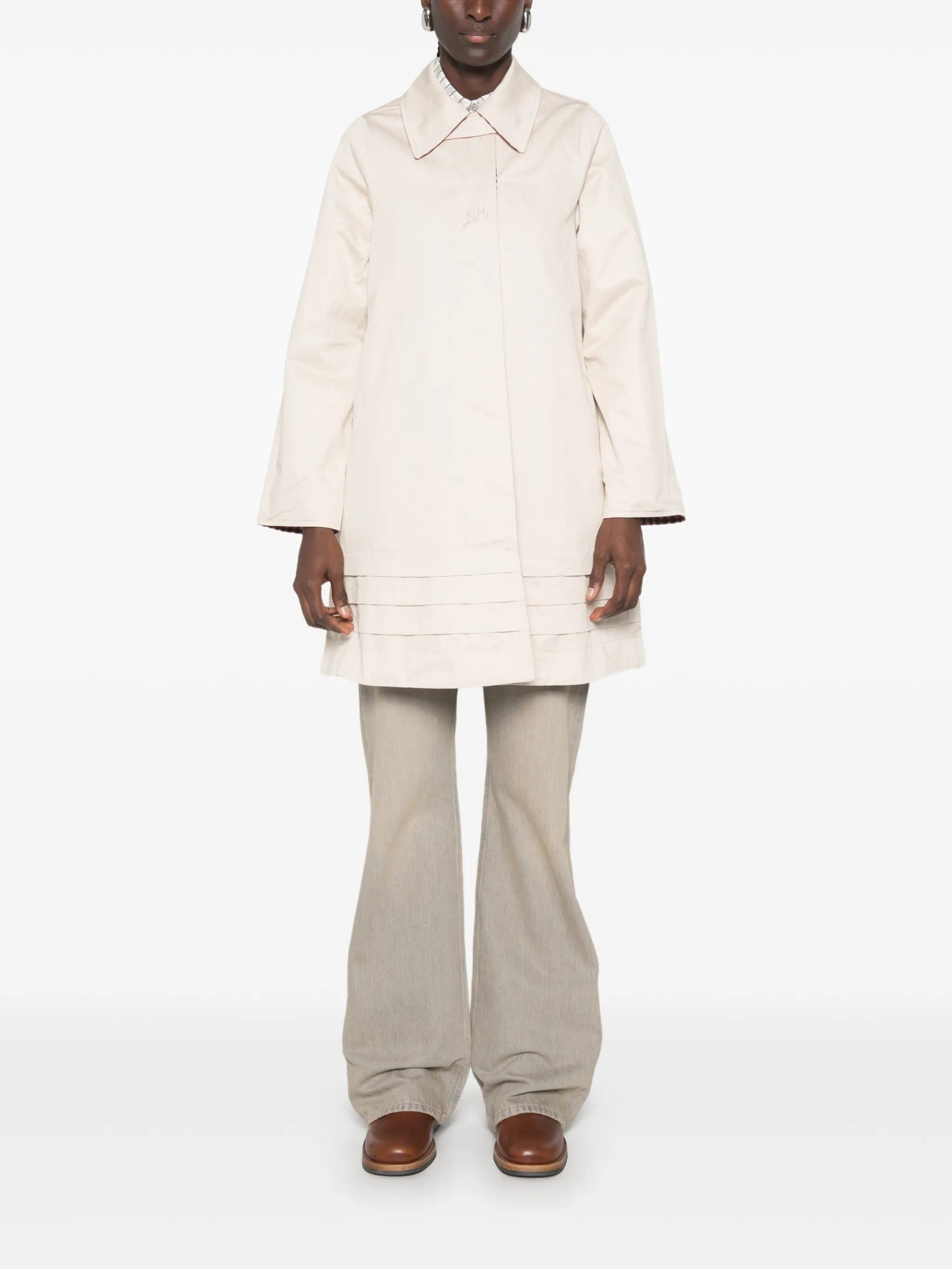 Damson Madder Mercedes bow - detail reversible trench coat