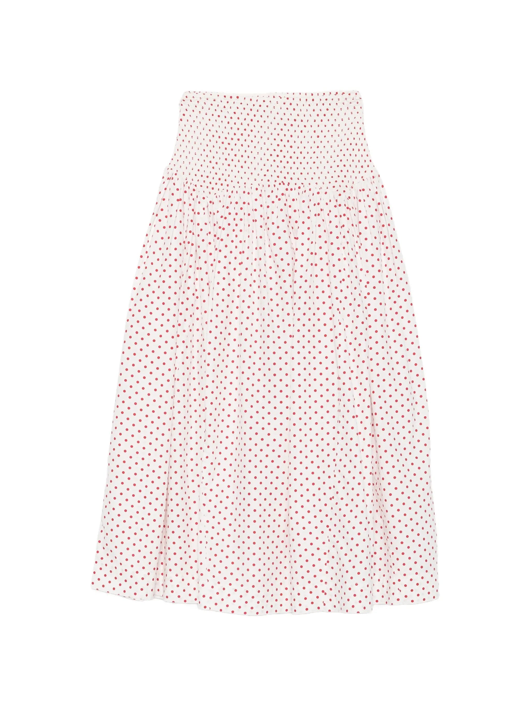 Damson Madder Layla polka - dot smocked midi skirt