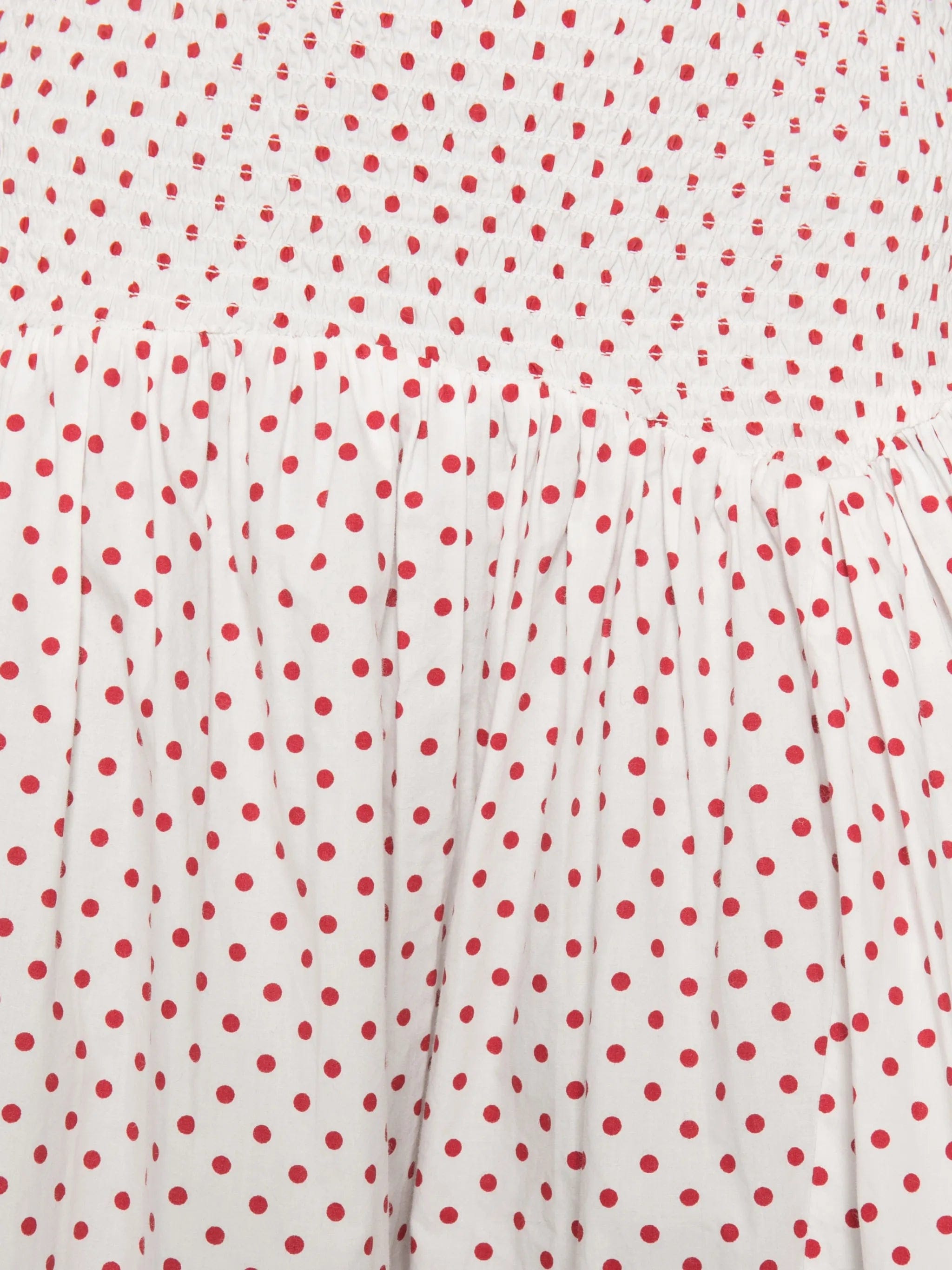 Damson Madder Layla polka - dot smocked midi skirt