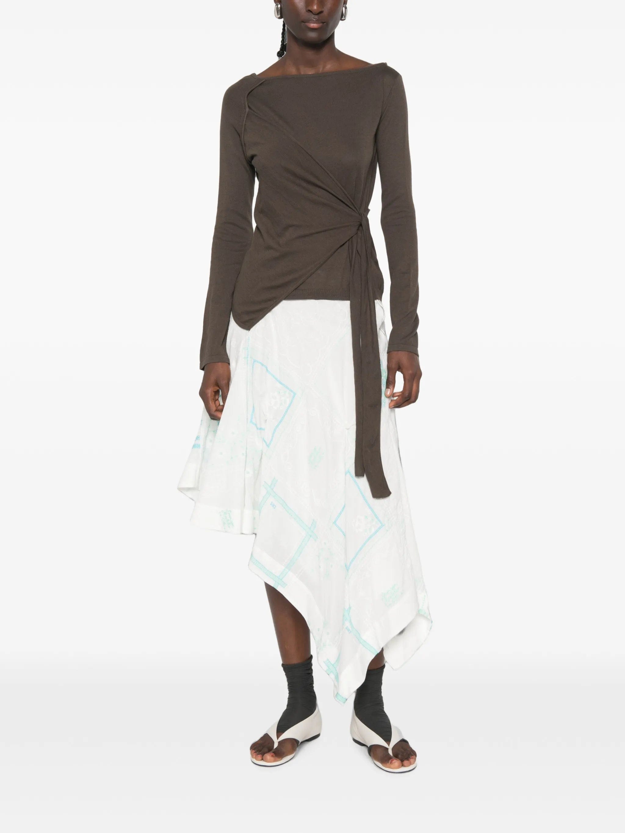 Damson Madder Corinne embroidered midi skirt