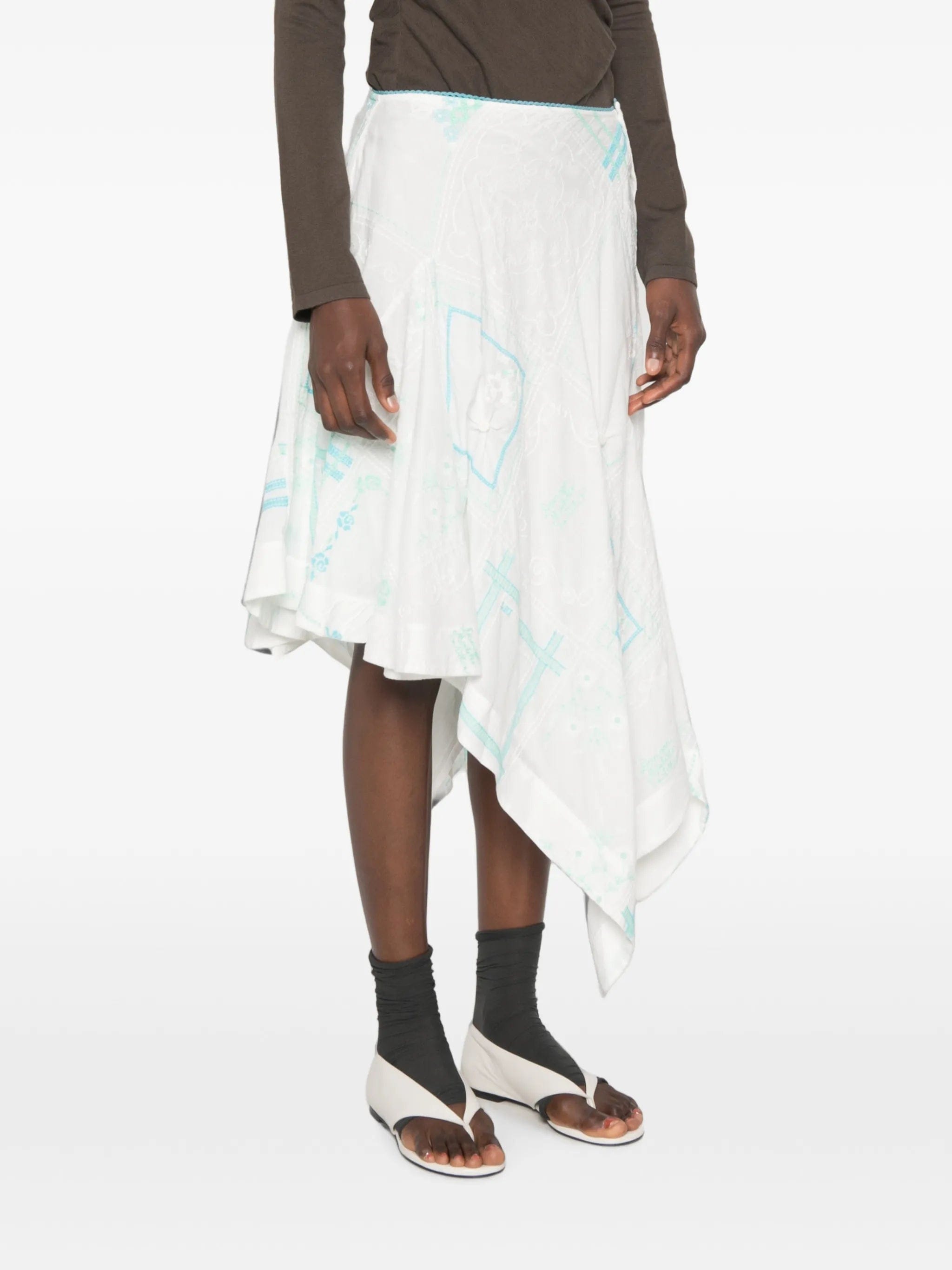 Damson Madder Corinne embroidered midi skirt