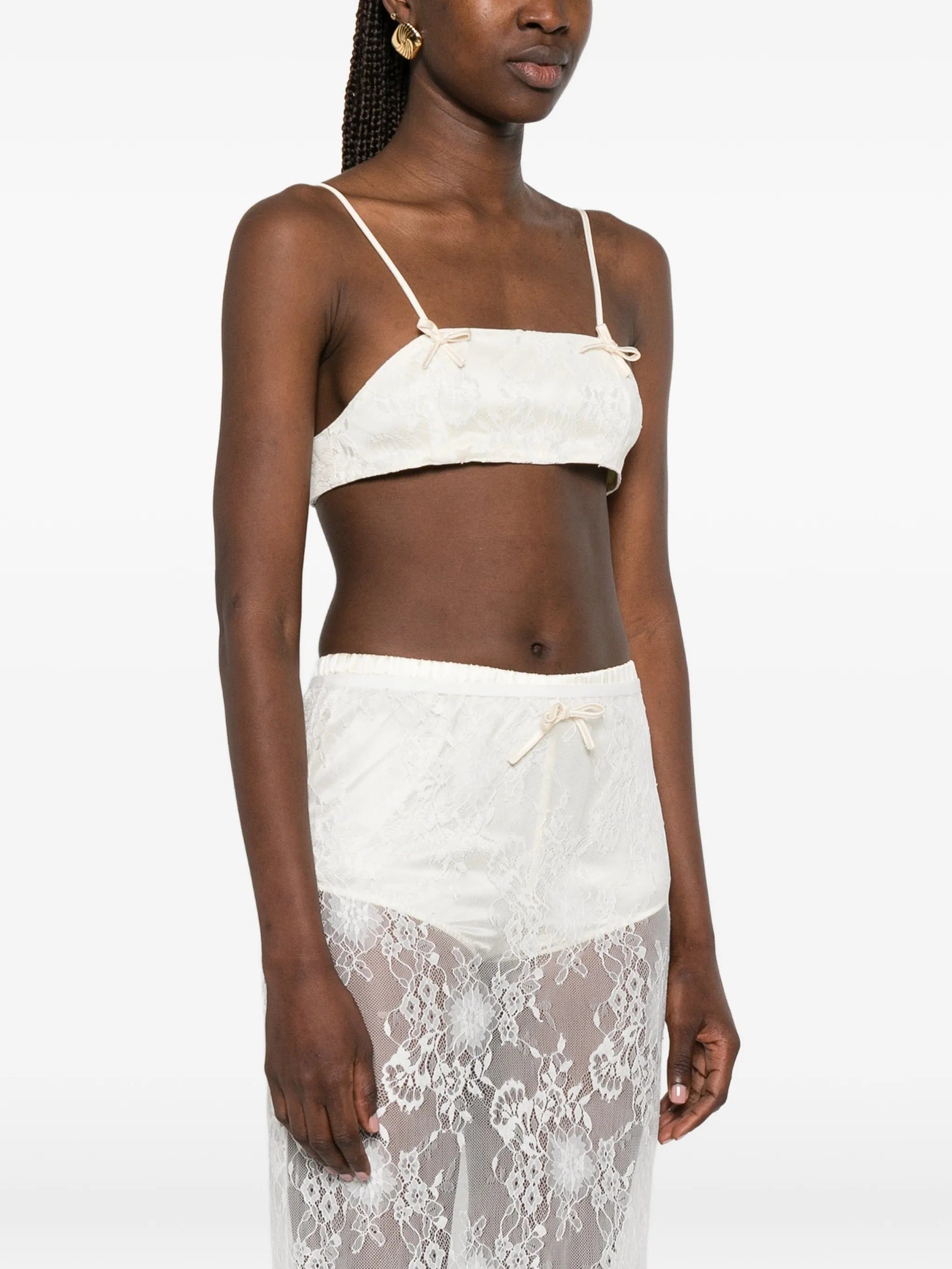 Aya Muse Eteri lace cropped top