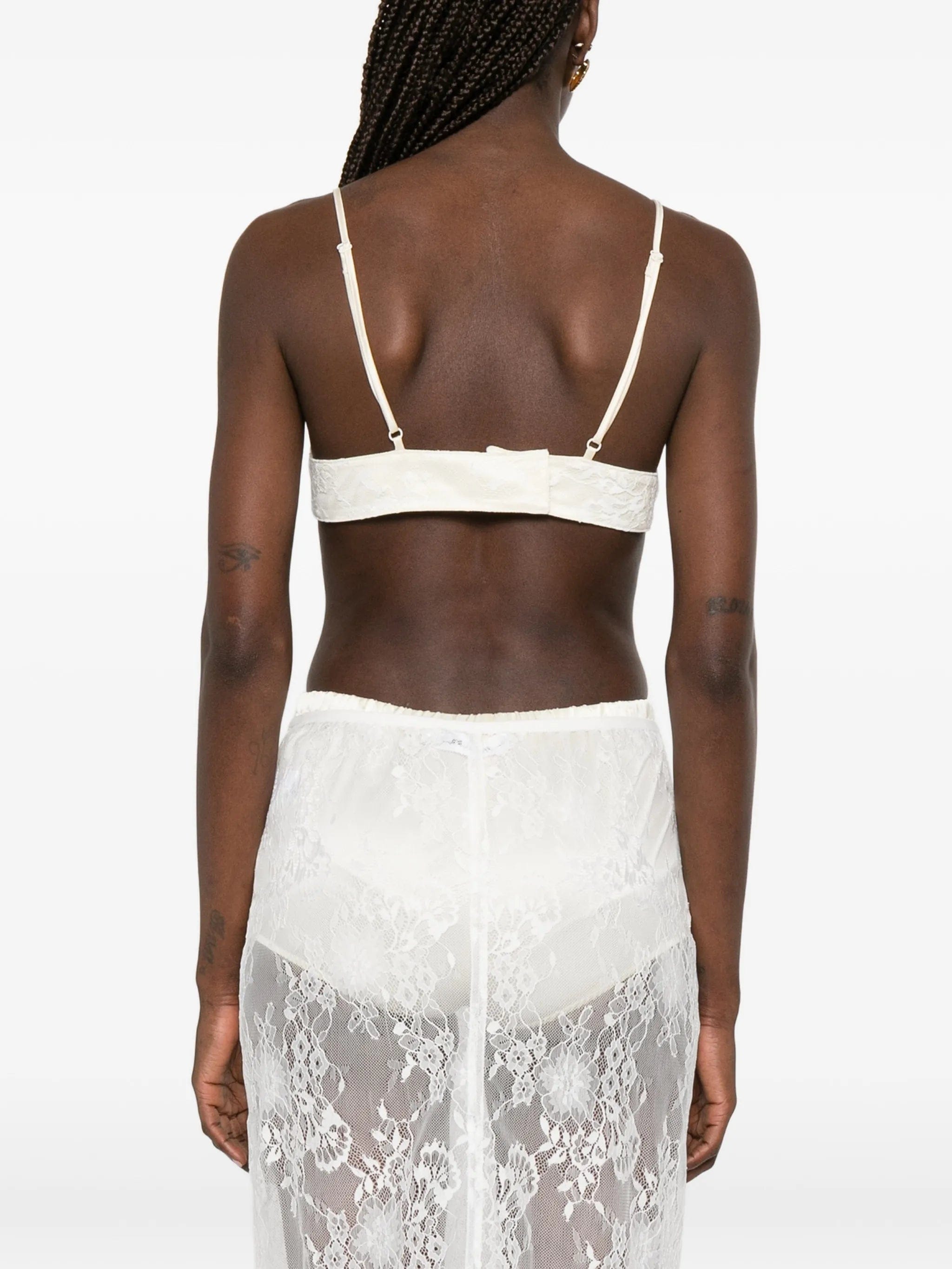 Aya Muse Eteri lace cropped top