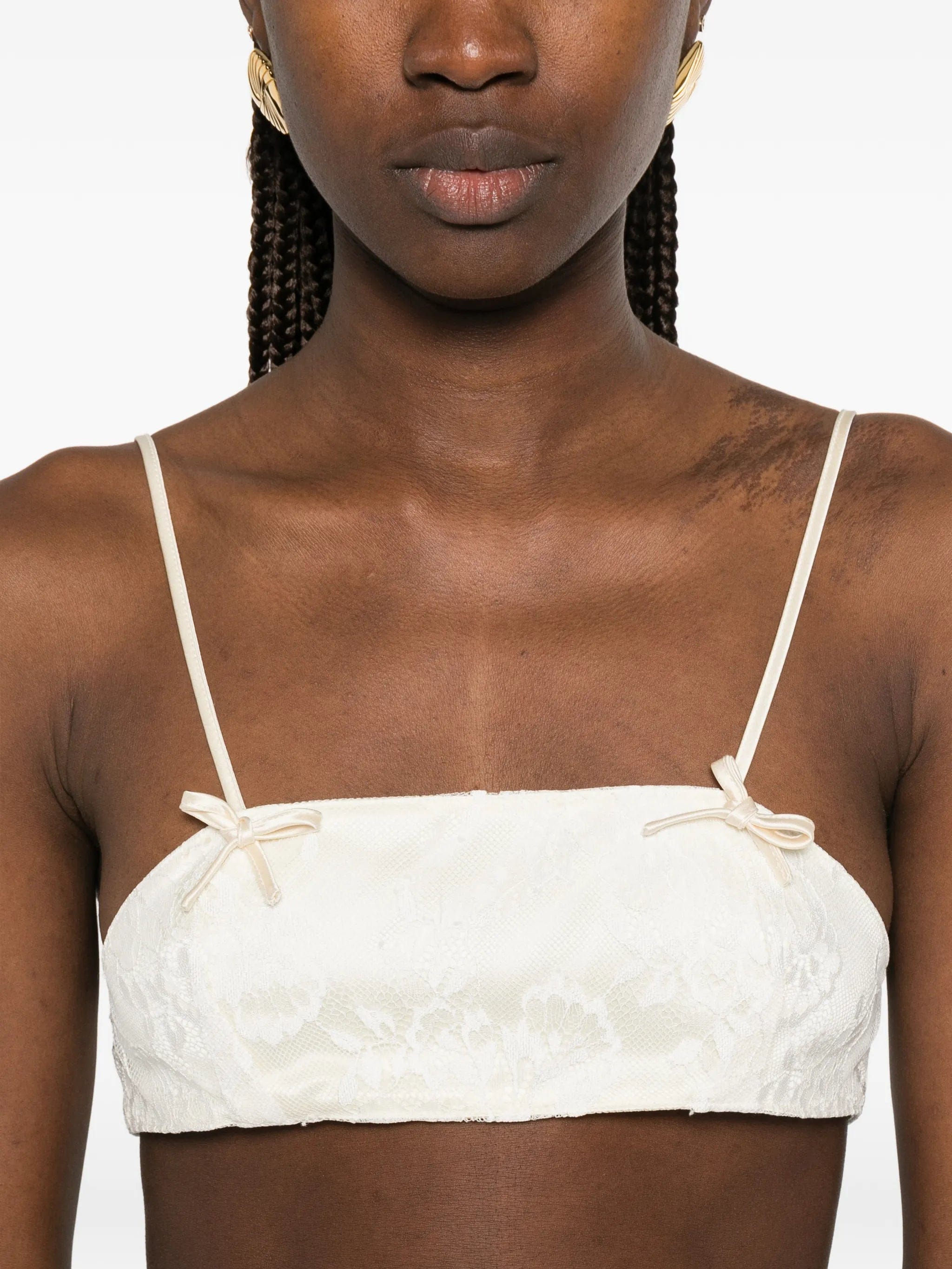 Aya Muse Eteri lace cropped top