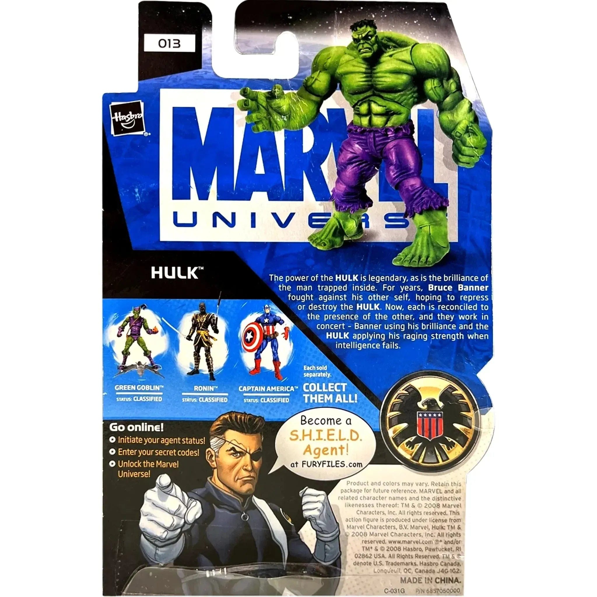 Hasbro Marvel Universe - Hulk Action Figure (3.75") - Hasbro - Marvel Universe Series 1 (013) - (2008)