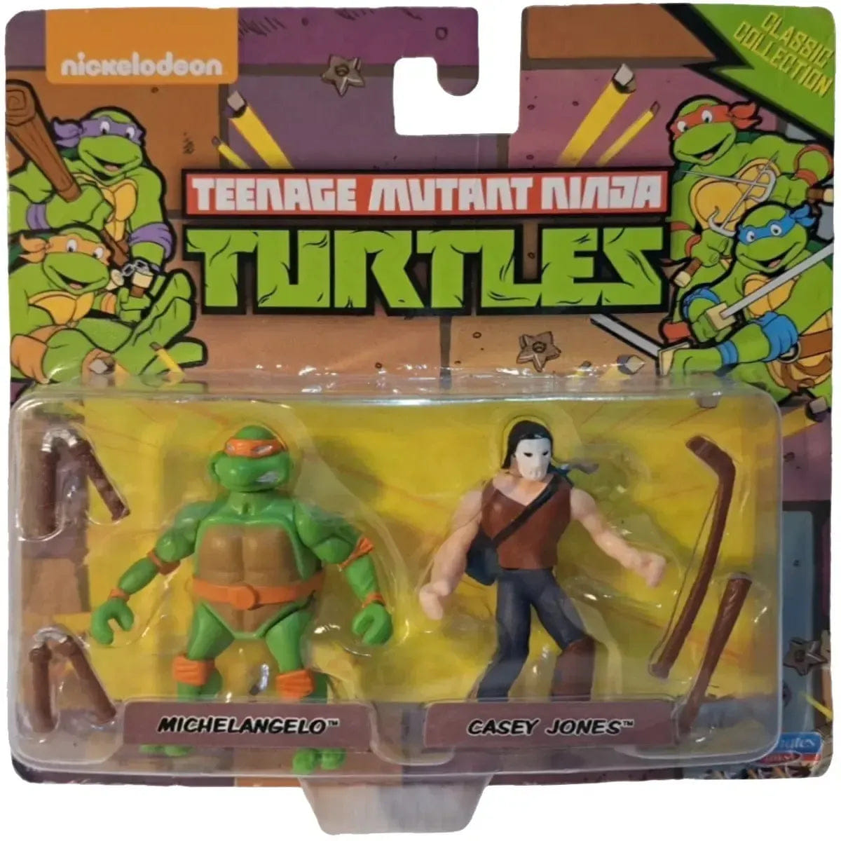 Playmates Toys Teenage Mutant Ninja Turtles - Michelangelo & Casey Jones Action Figure Set (2.25") - Playmates Toys