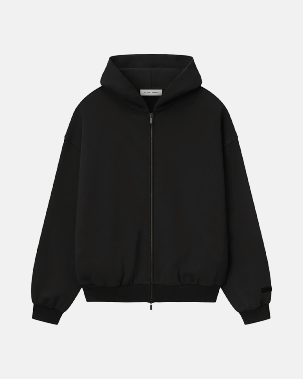 FOG ESSENTIALS FW25 EMBOSSED ZIP HOODIE BLACK