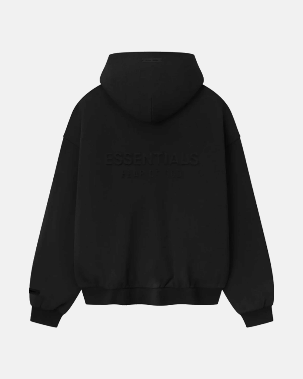 FOG ESSENTIALS FW25 EMBOSSED ZIP HOODIE BLACK