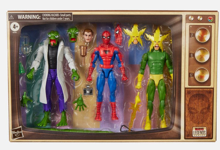Hasbro Toys Marvel Legends SDCC Spider - Man Electro Lizard Meme - Tastic 3 Pack Action Figure