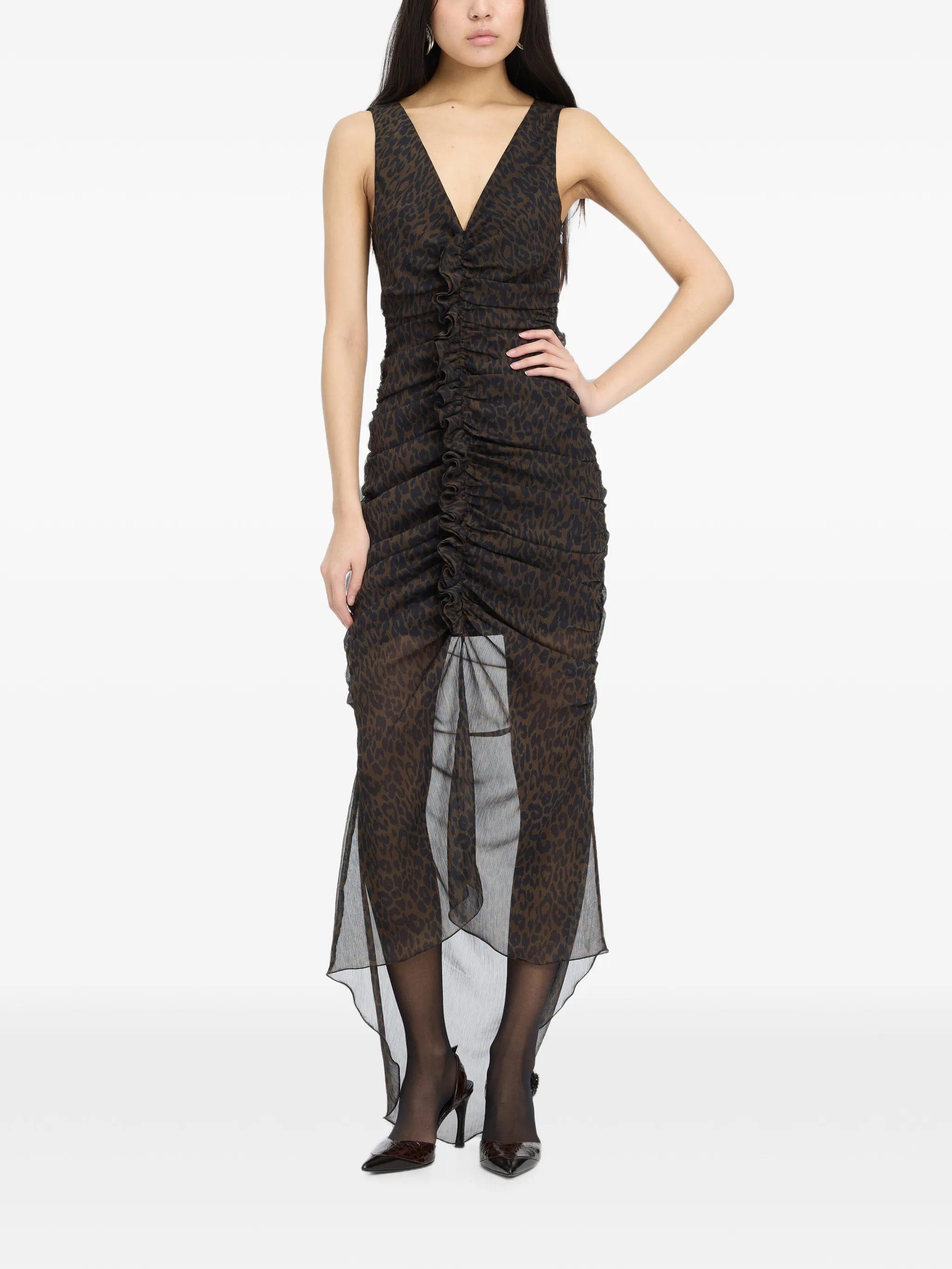 Rotate Birger Christensen ruched midi dress