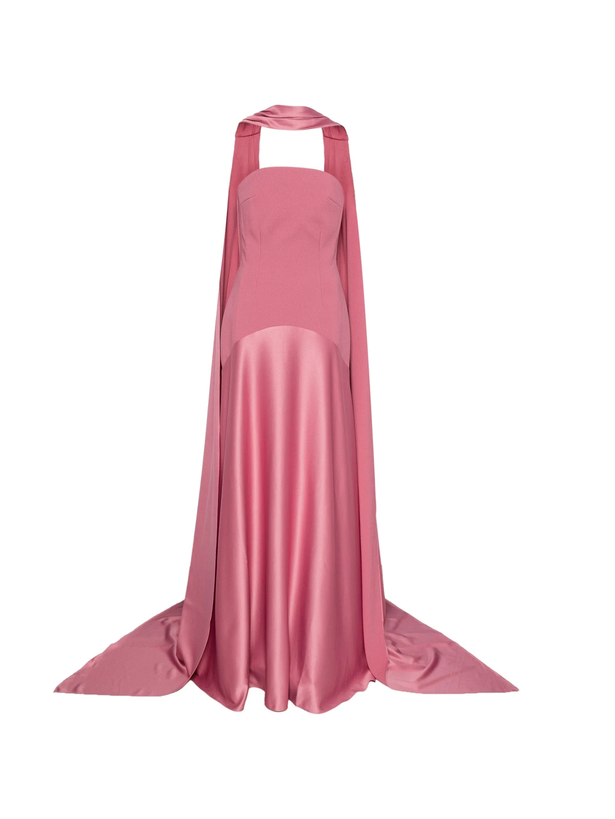 Solace London Mae scarf - detail strapless maxi dress