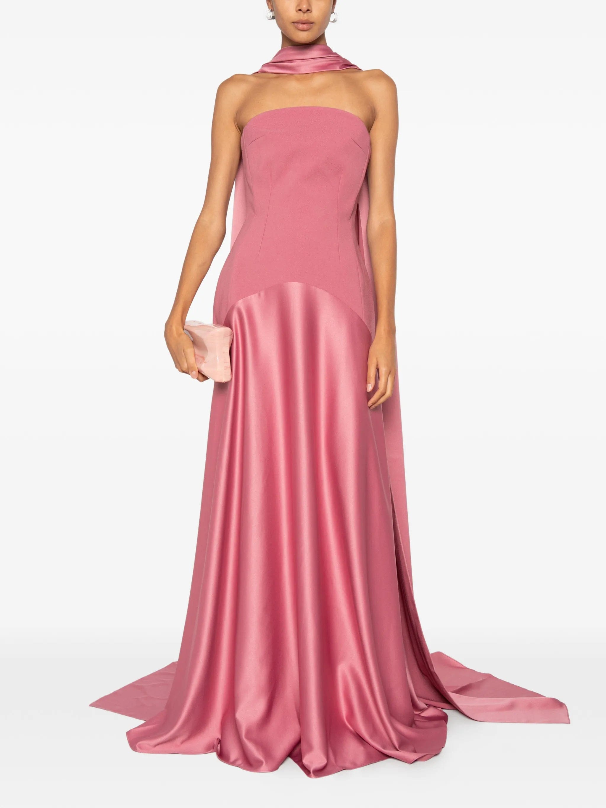 Solace London Mae scarf - detail strapless maxi dress