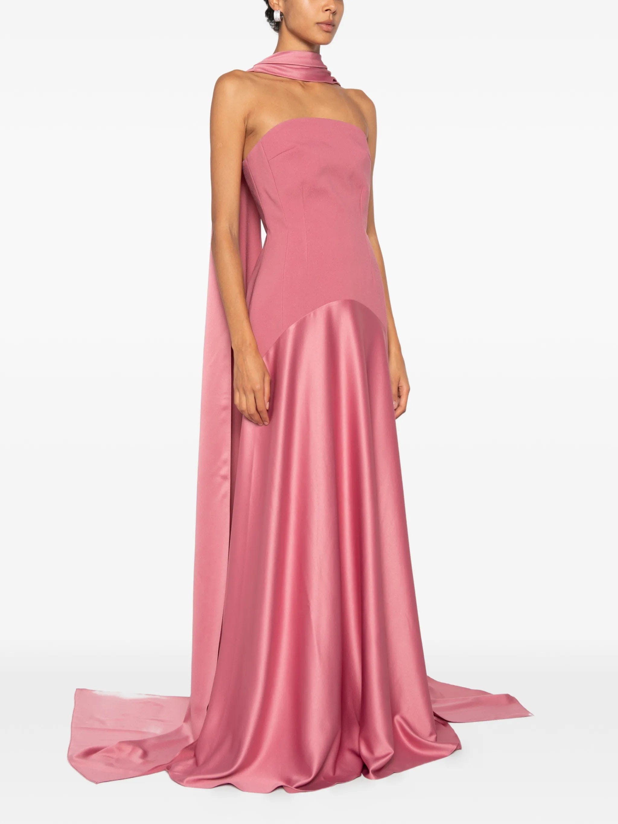 Solace London Mae scarf - detail strapless maxi dress
