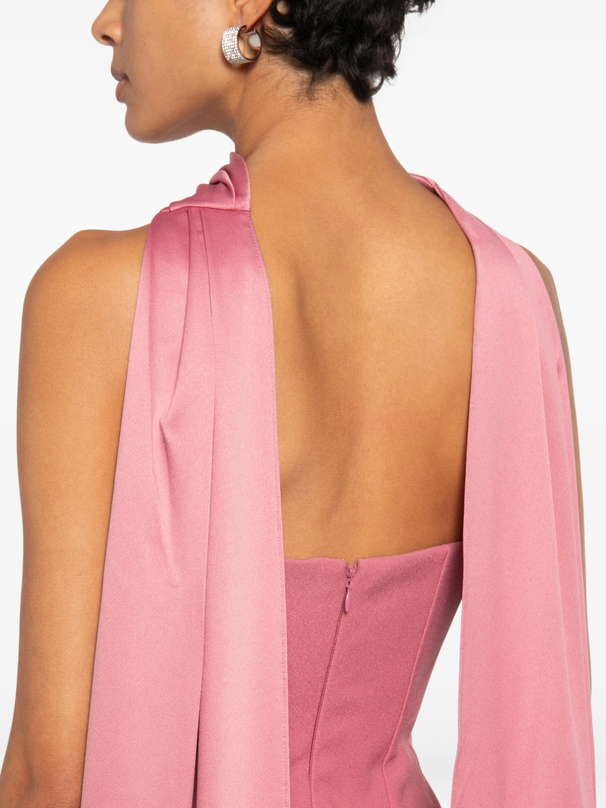 Solace London Mae scarf - detail strapless maxi dress