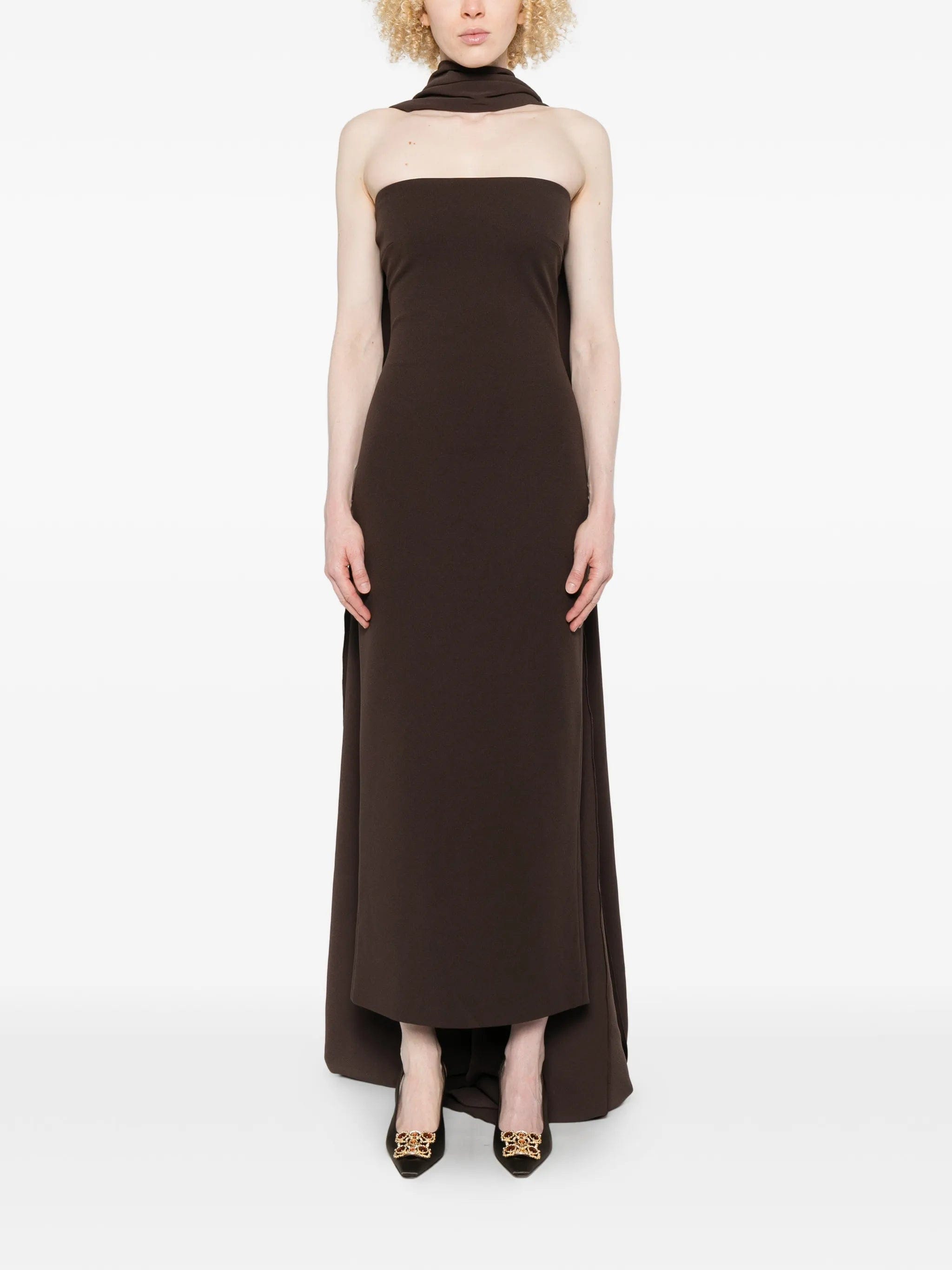 Solace London Martine strapless midi dress