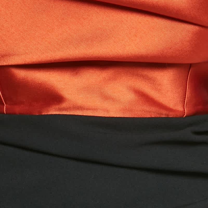 Solace London Black/orange Crepe Arla Maxi Dress