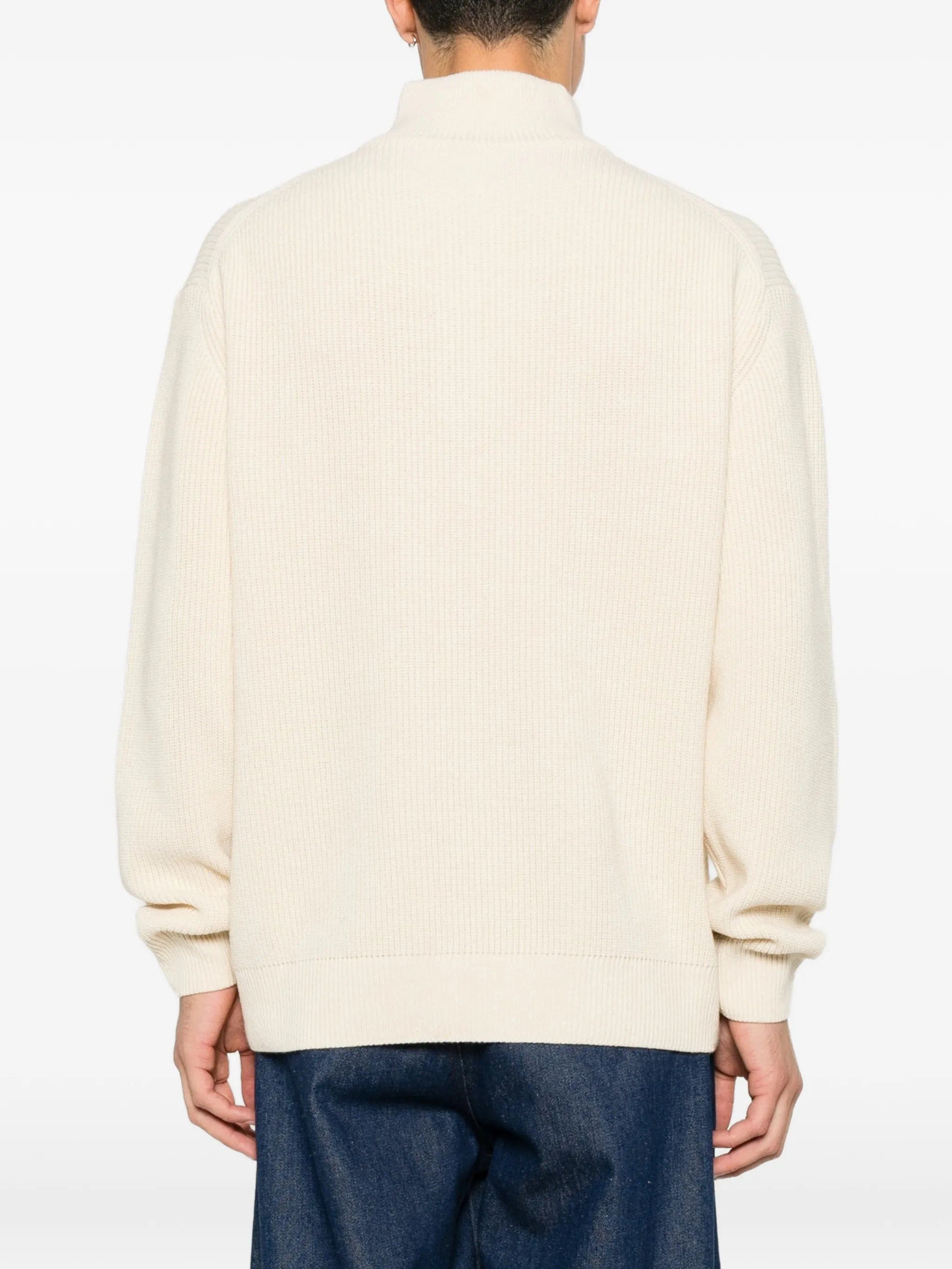 JW Anderson half - zip ribbed - knit sweater