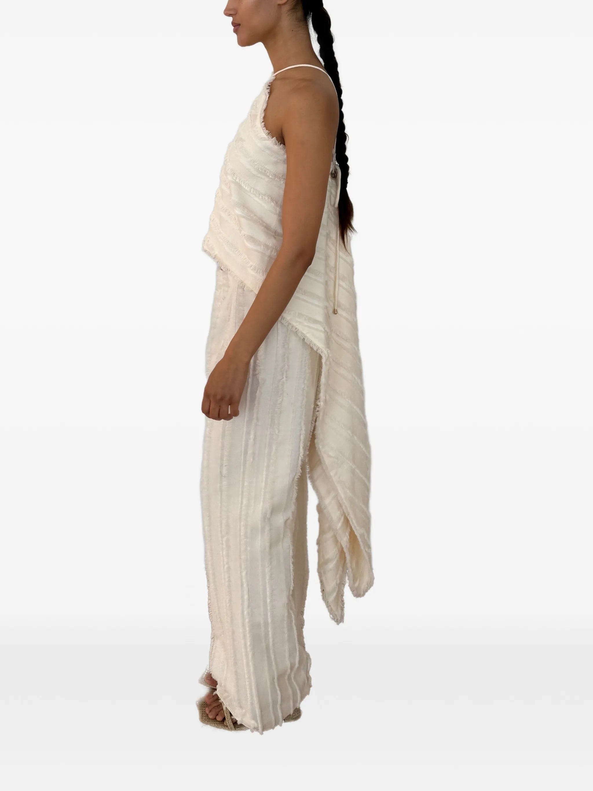 Cult Gaia Ary fringed textured - finish trousers