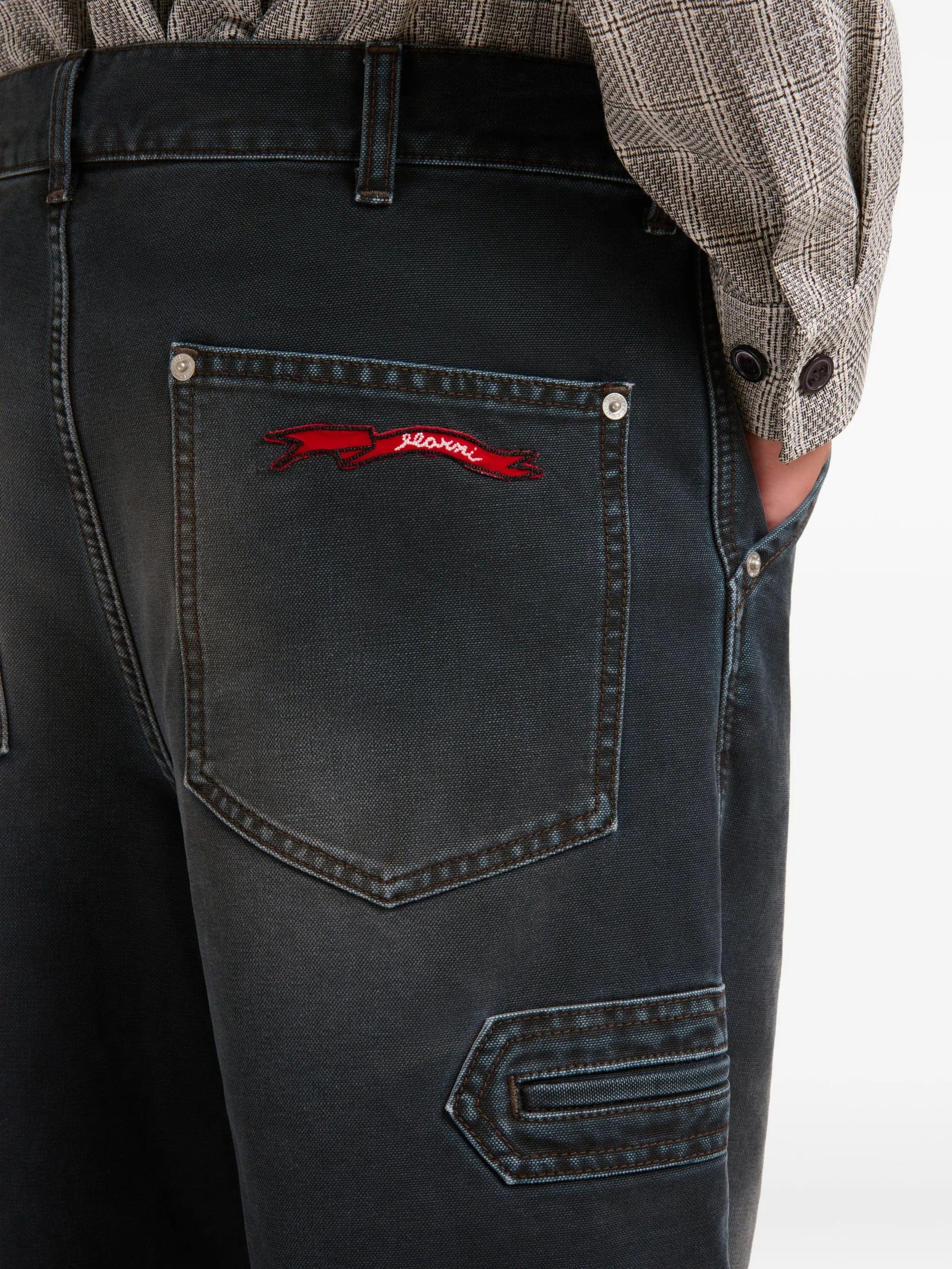 Marni flag - patch faded jeans