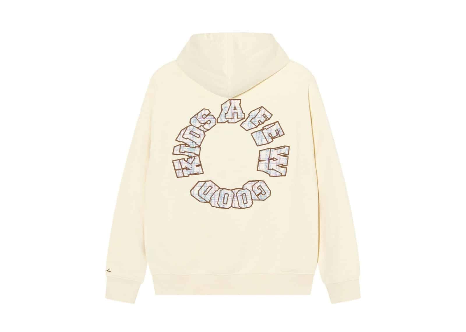 A Few Good Kids Ethnic Embroidered Logo Hoodie Cream