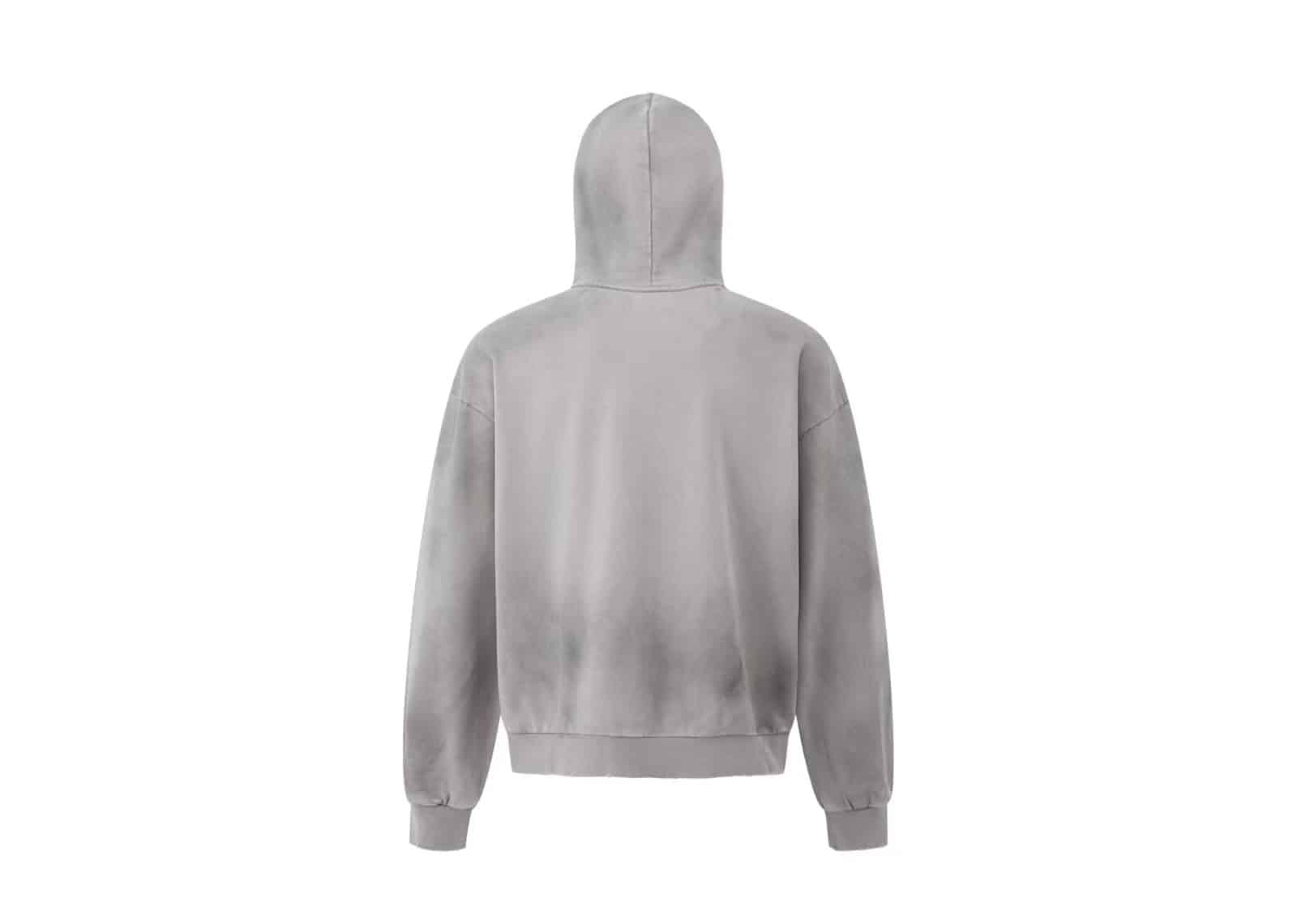 PANQ 2025 The Rose Blooming At The Muzzle Patch Destoryed Zip Hoodie Grey