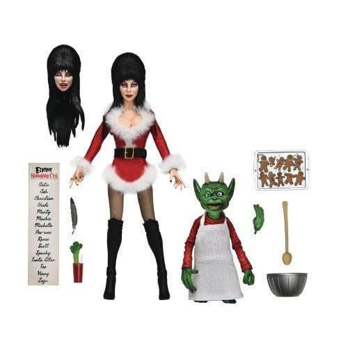 Toyshnip NECA Elvira Very Scary Xmas Clothed 8 - Inch Scale Action Figure