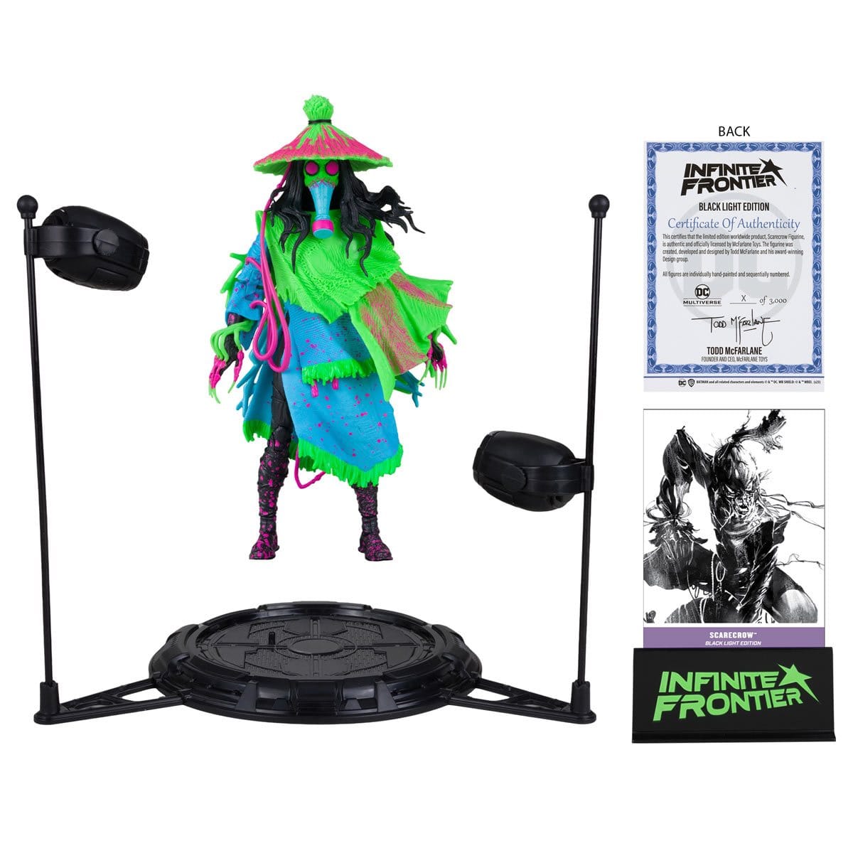 Mcfarlane Toys DC Multiverse Scarecrow Infinite Frontier Black Light Gold Label Exclusive Action Figure