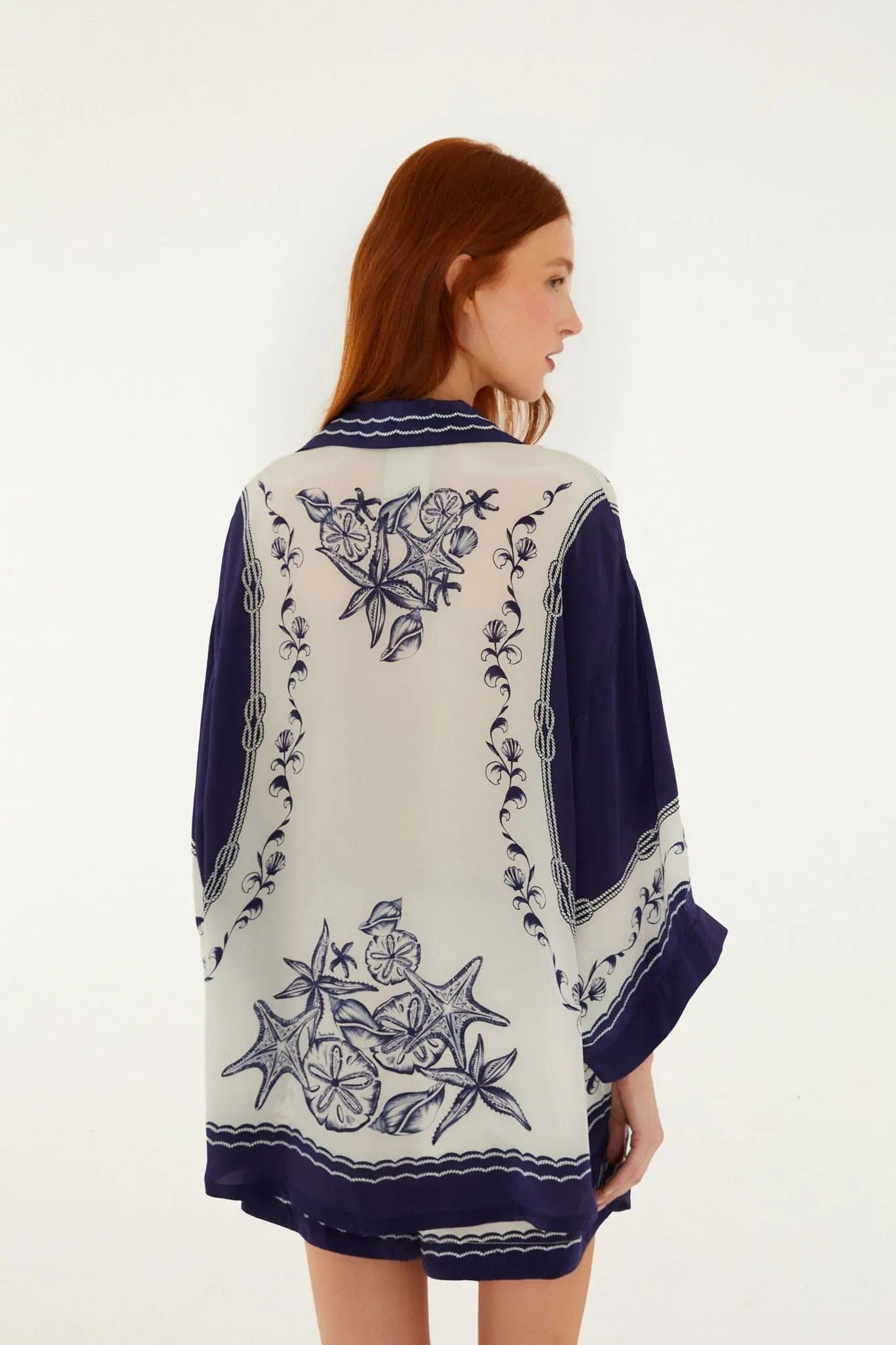 FARM RIO Coast Scarf Shirt in White