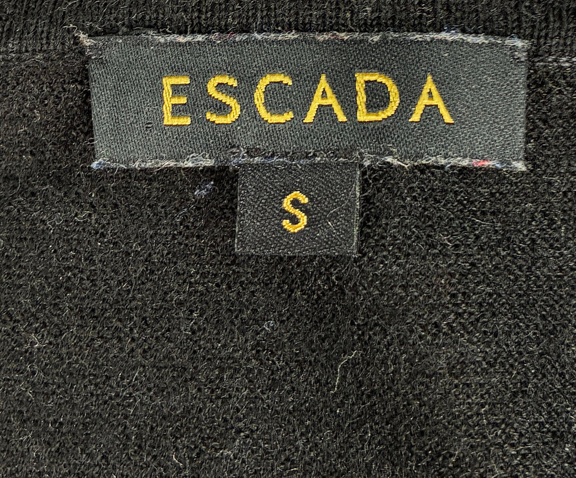 Escada Black Lace Trim Top sz 2