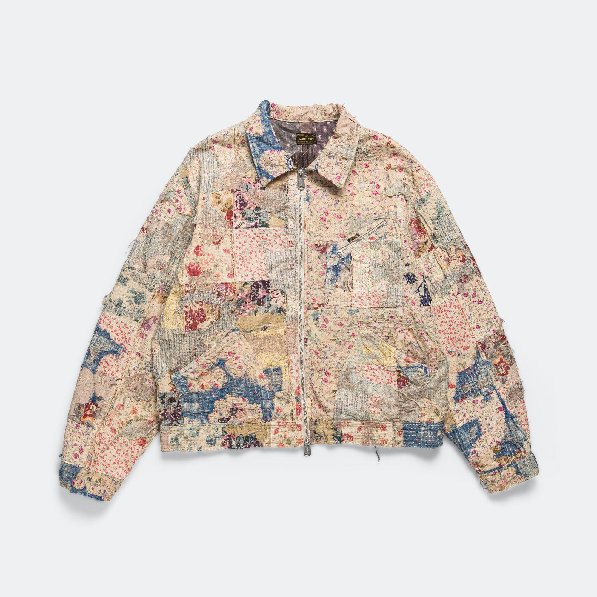 Kapital Champetre BORO ZIP UP Blouson (VIRGIN MARY) - GrayBeige