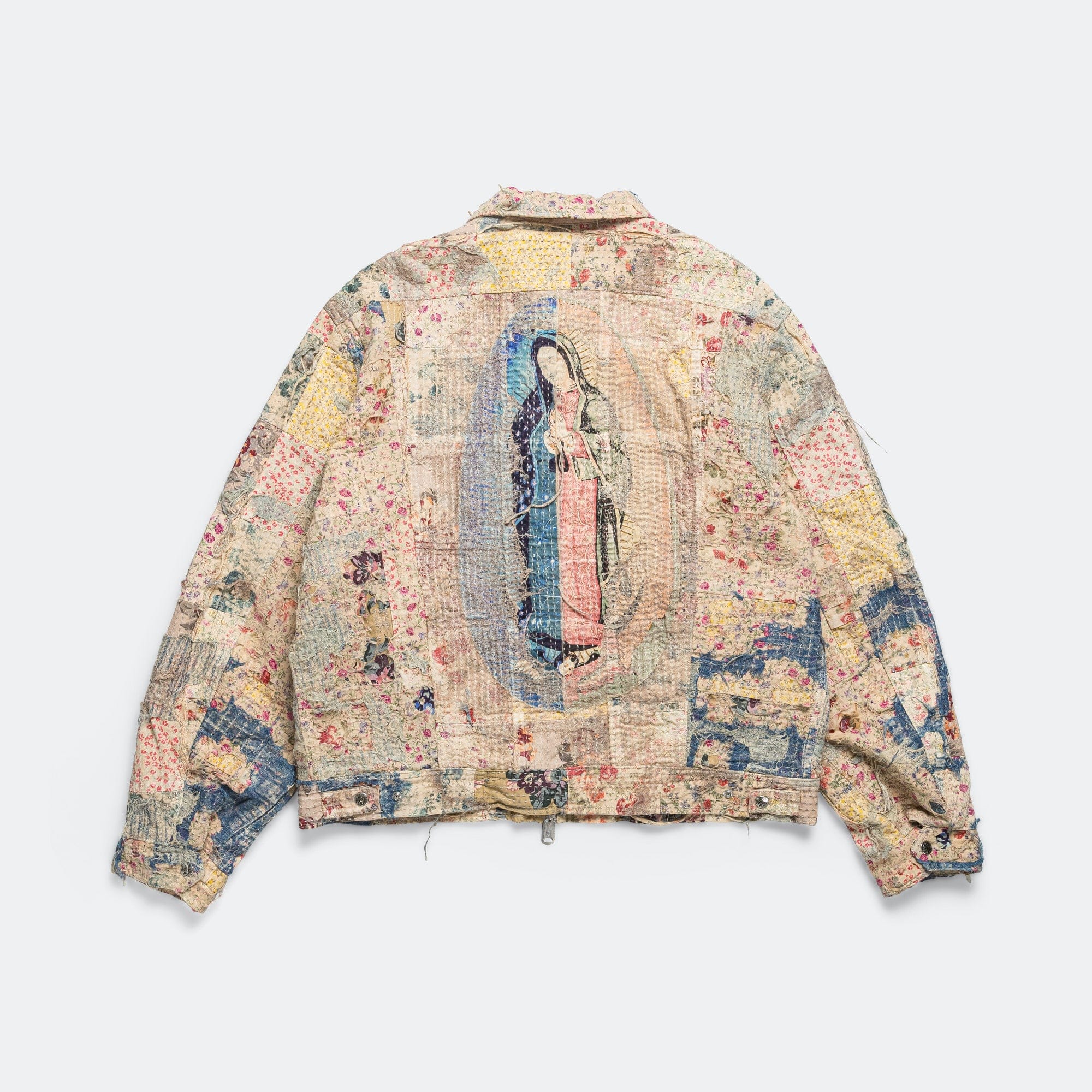 Kapital Champetre BORO ZIP UP Blouson (VIRGIN MARY) - GrayBeige