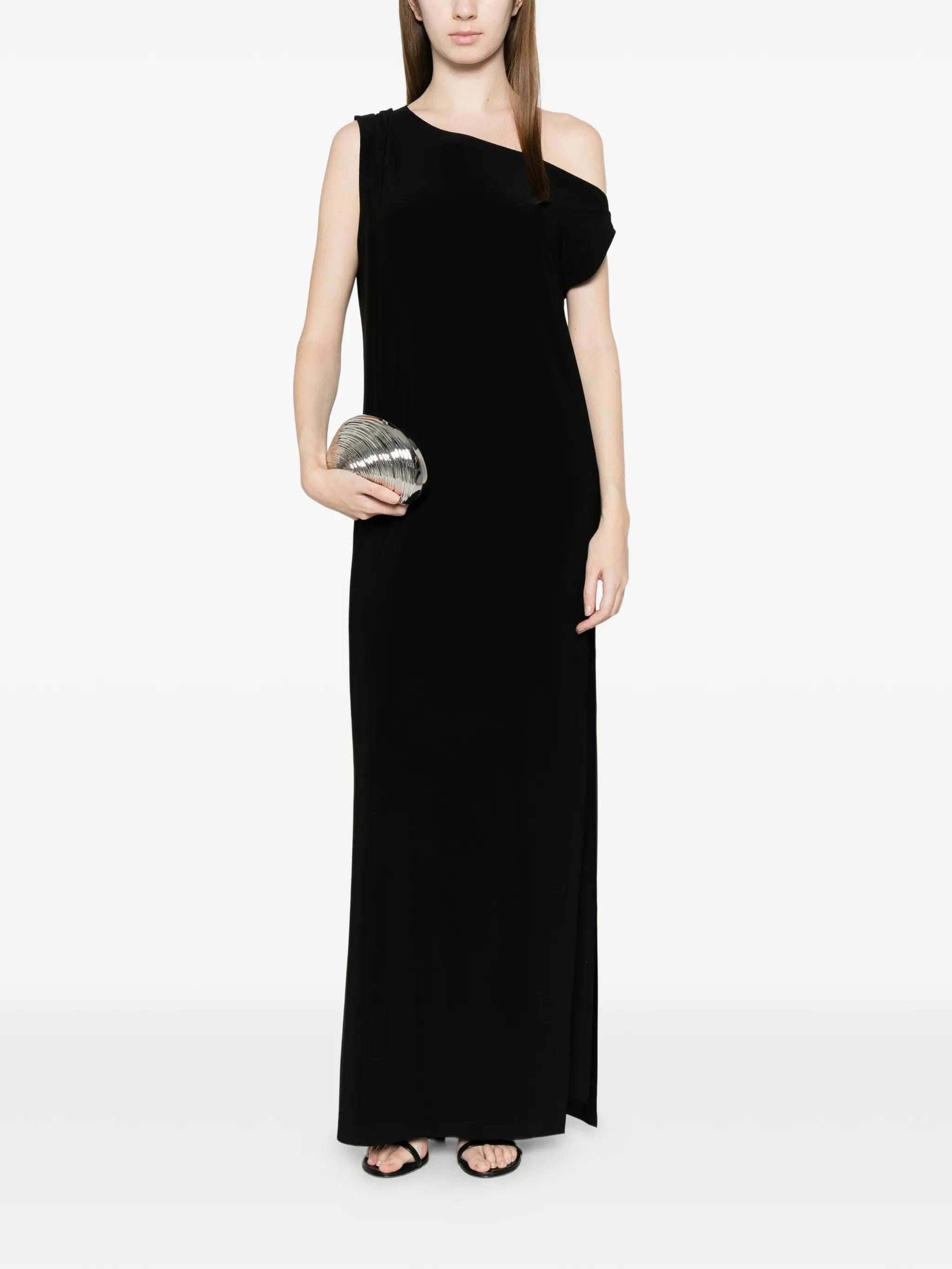 Norma Kamali one - shoulder draped maxi dress