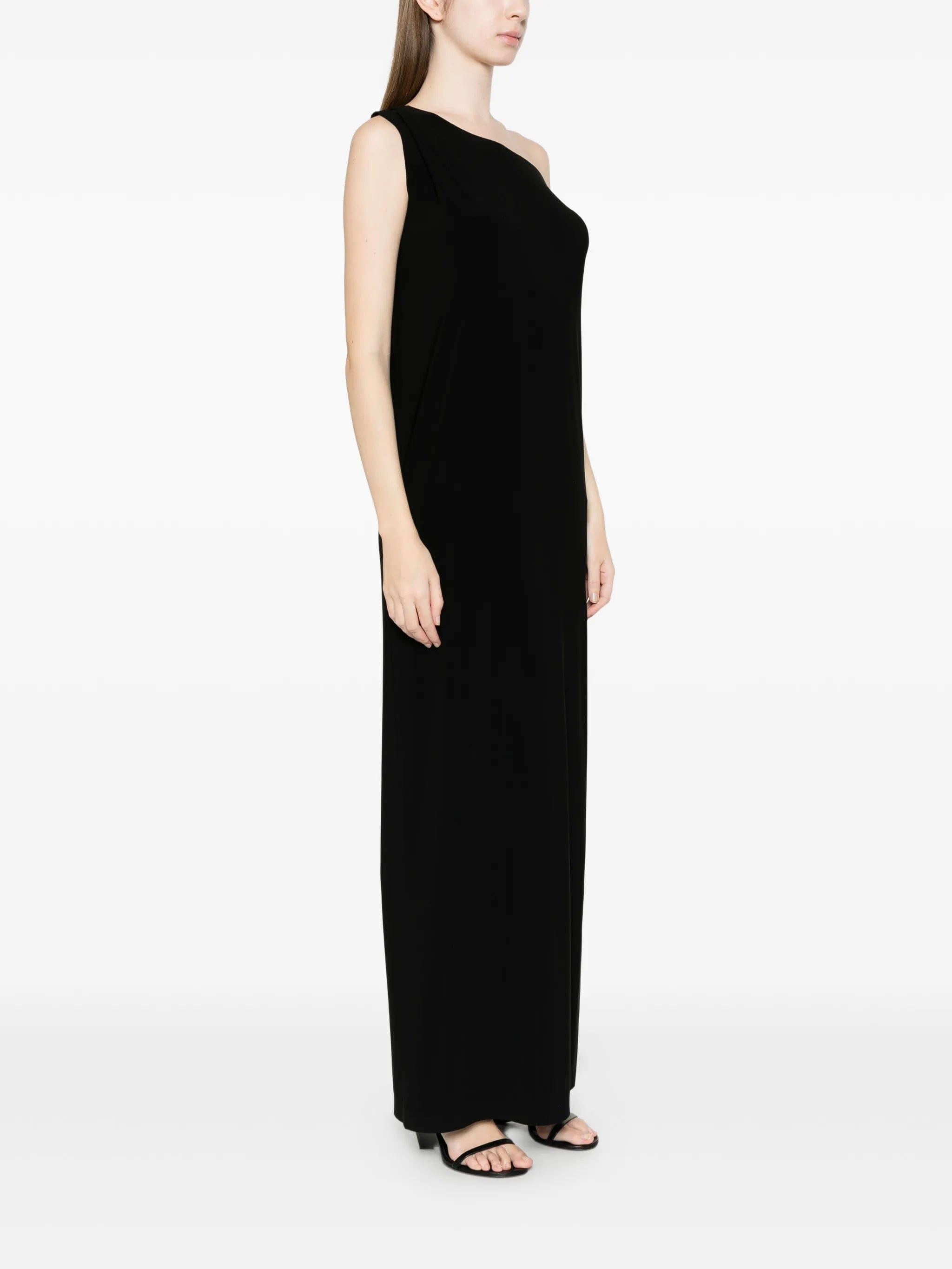 Norma Kamali one - shoulder draped maxi dress