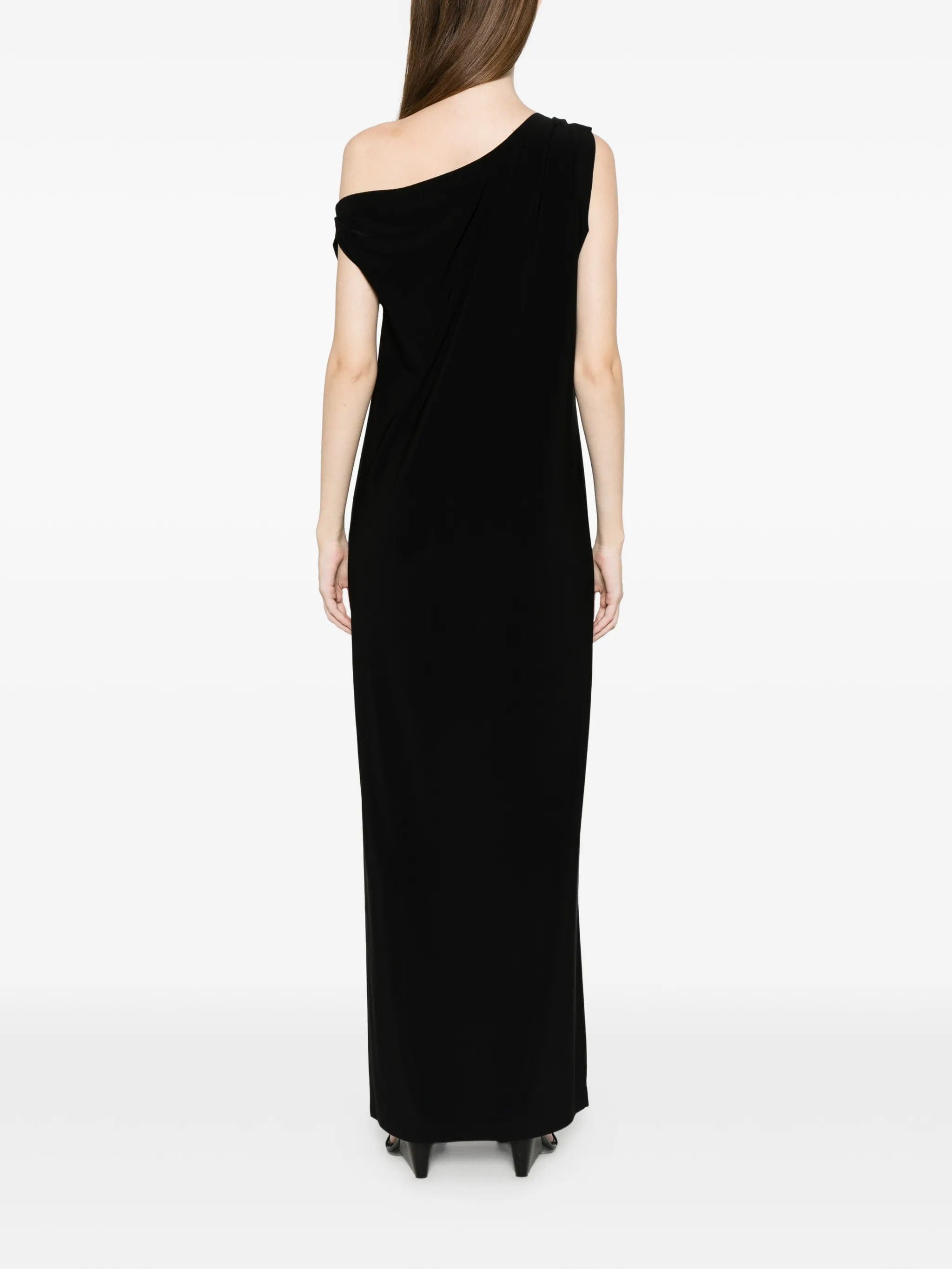 Norma Kamali one - shoulder draped maxi dress