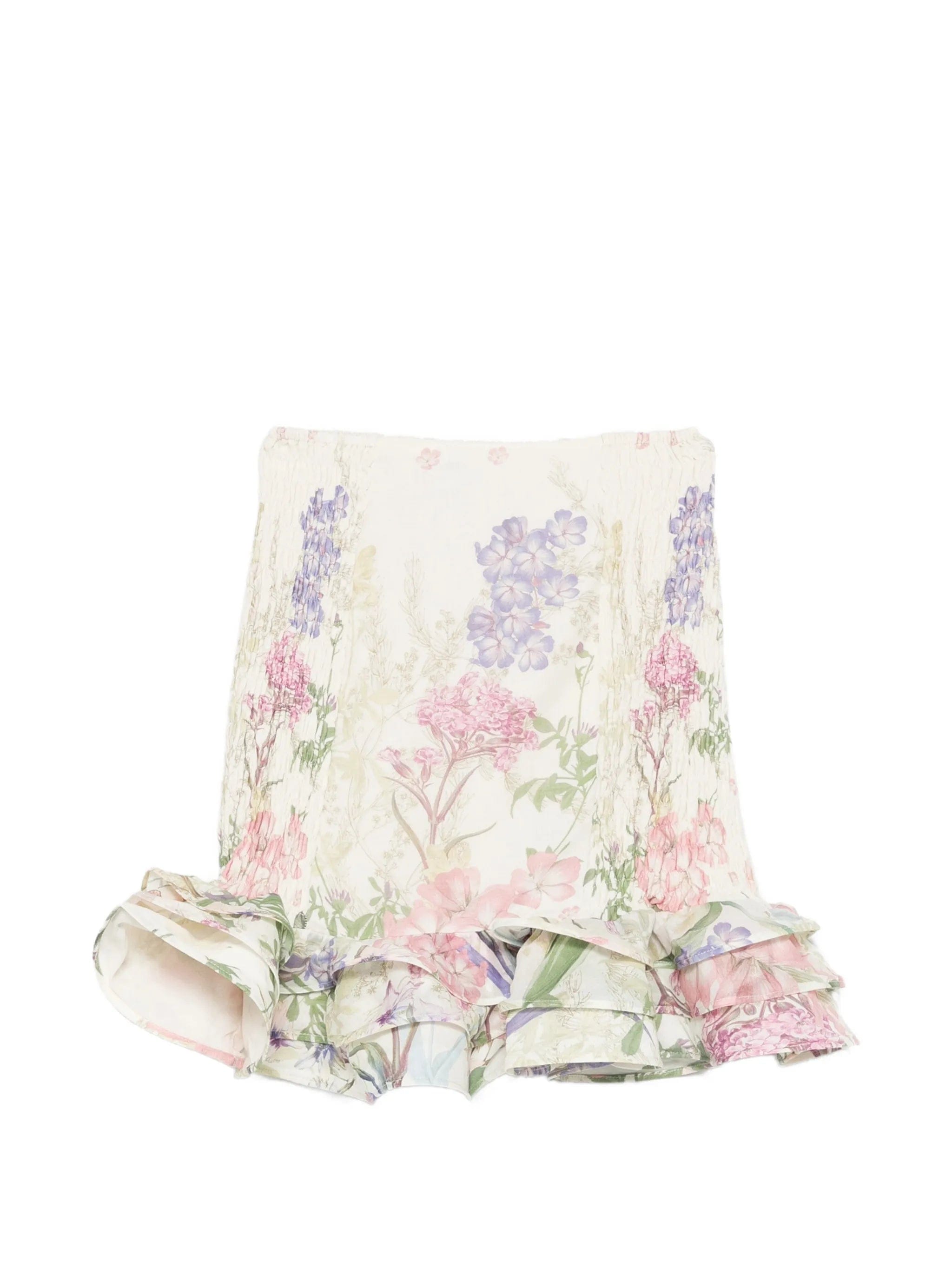 Charo Ruiz Ibiza Turma ruffled - hem floral mini skirt