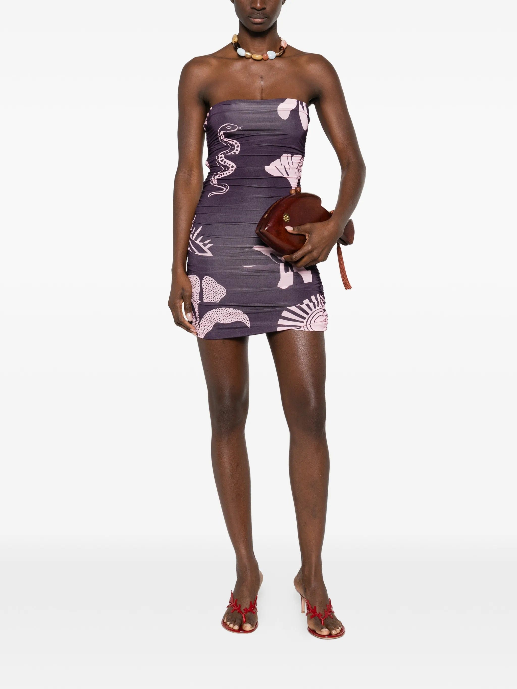 Cala de la Cruz floral snake print dress