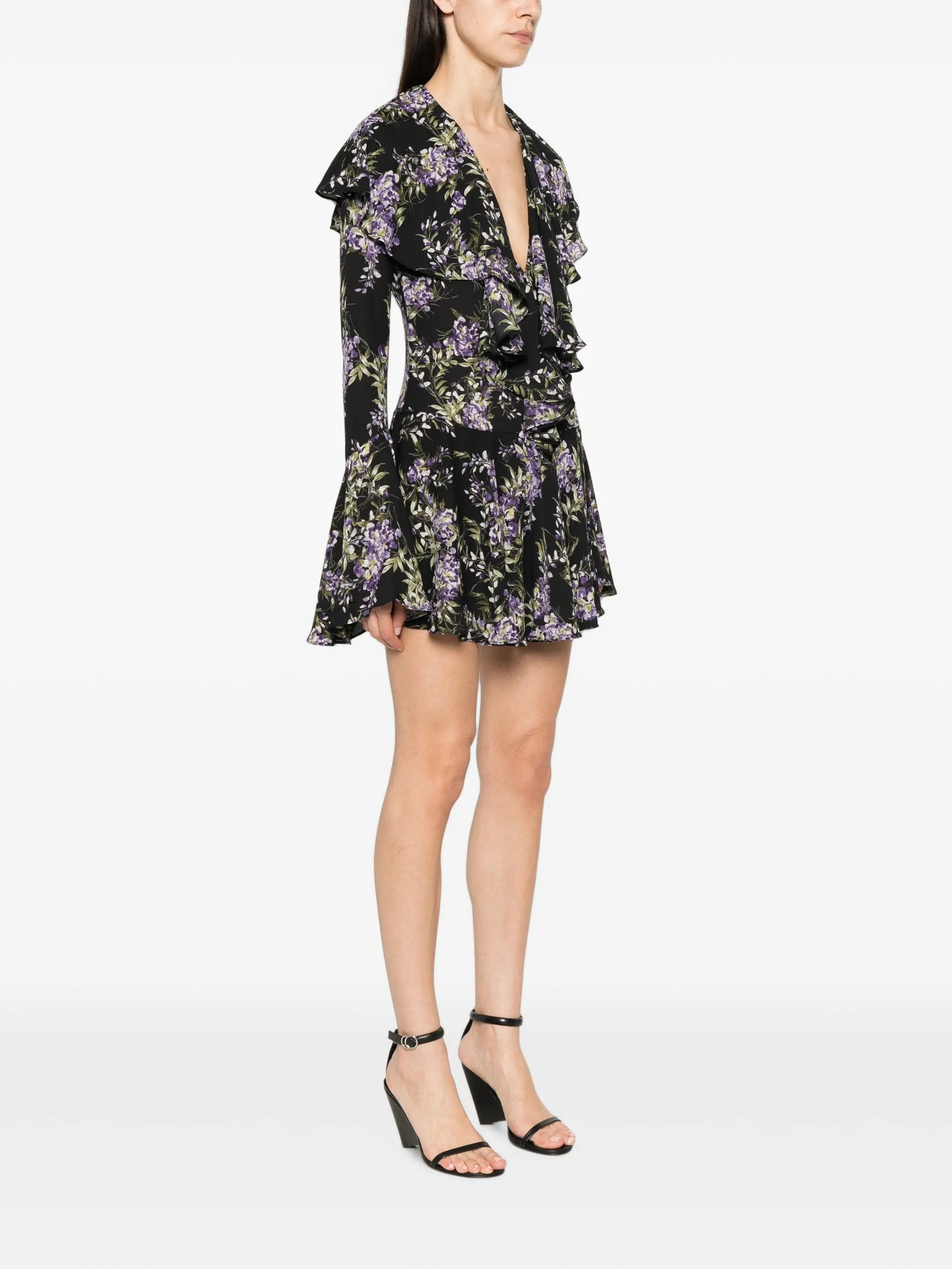 Norma Kamali ruffled floral - print dress